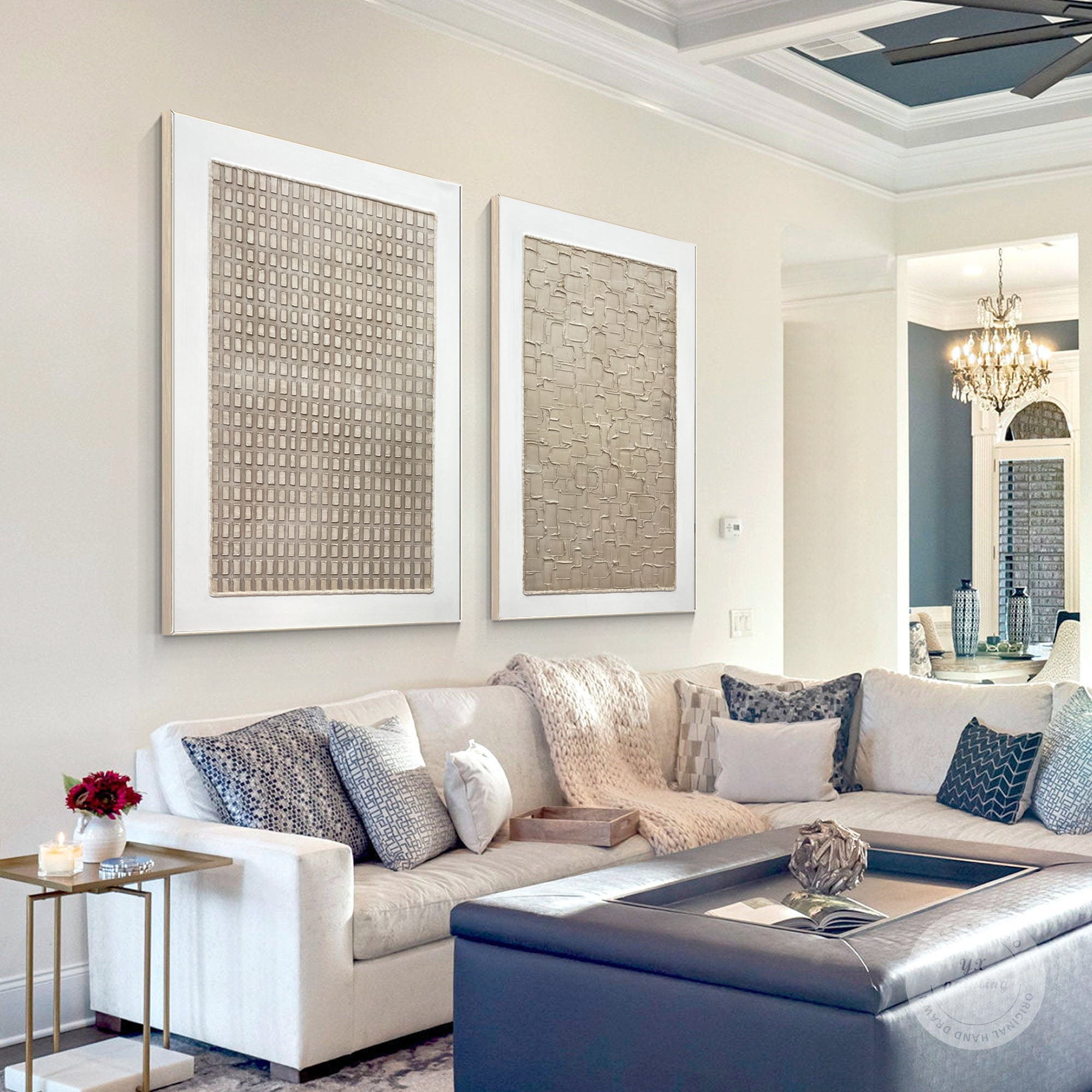 Wabi Sabi Abstract Art Set of Two for Elegant Wall Decor #BBS 010