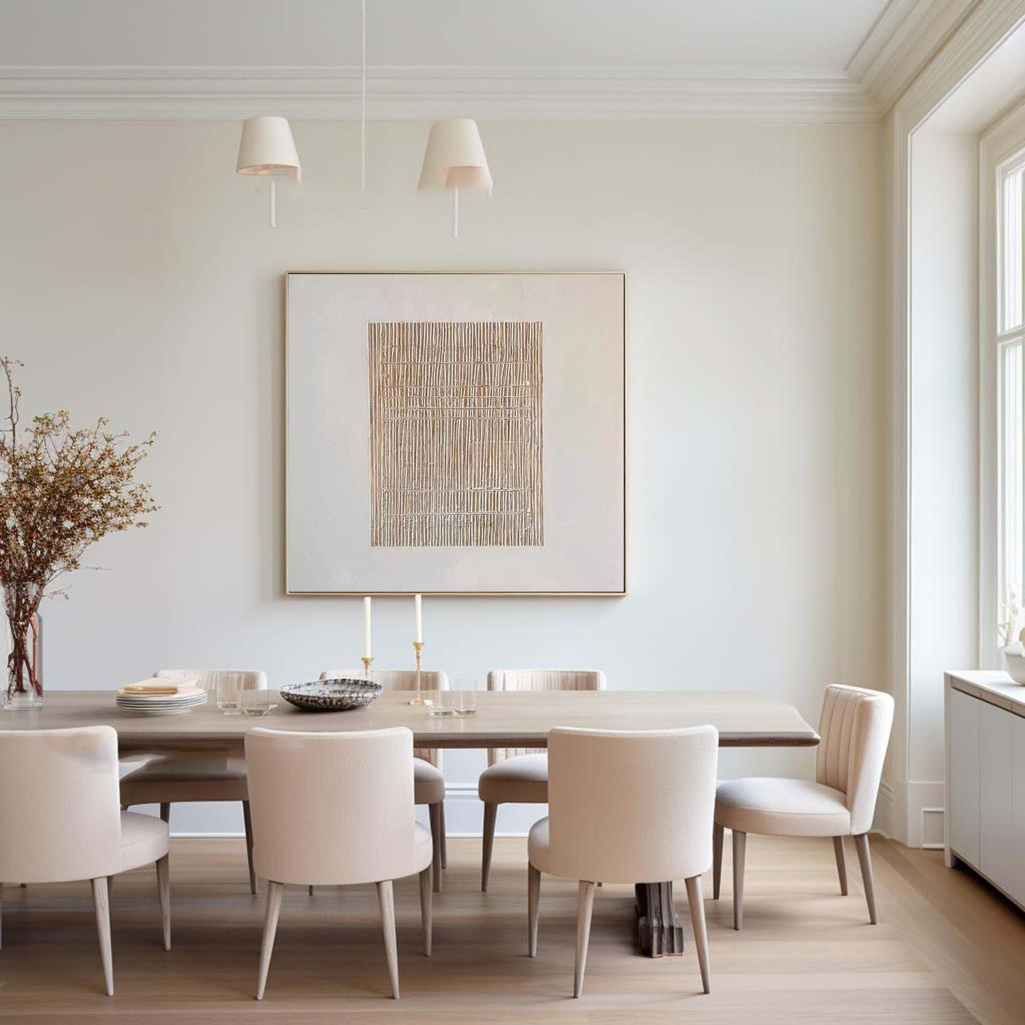 Beige & Brown Abstract Painting #LL 023