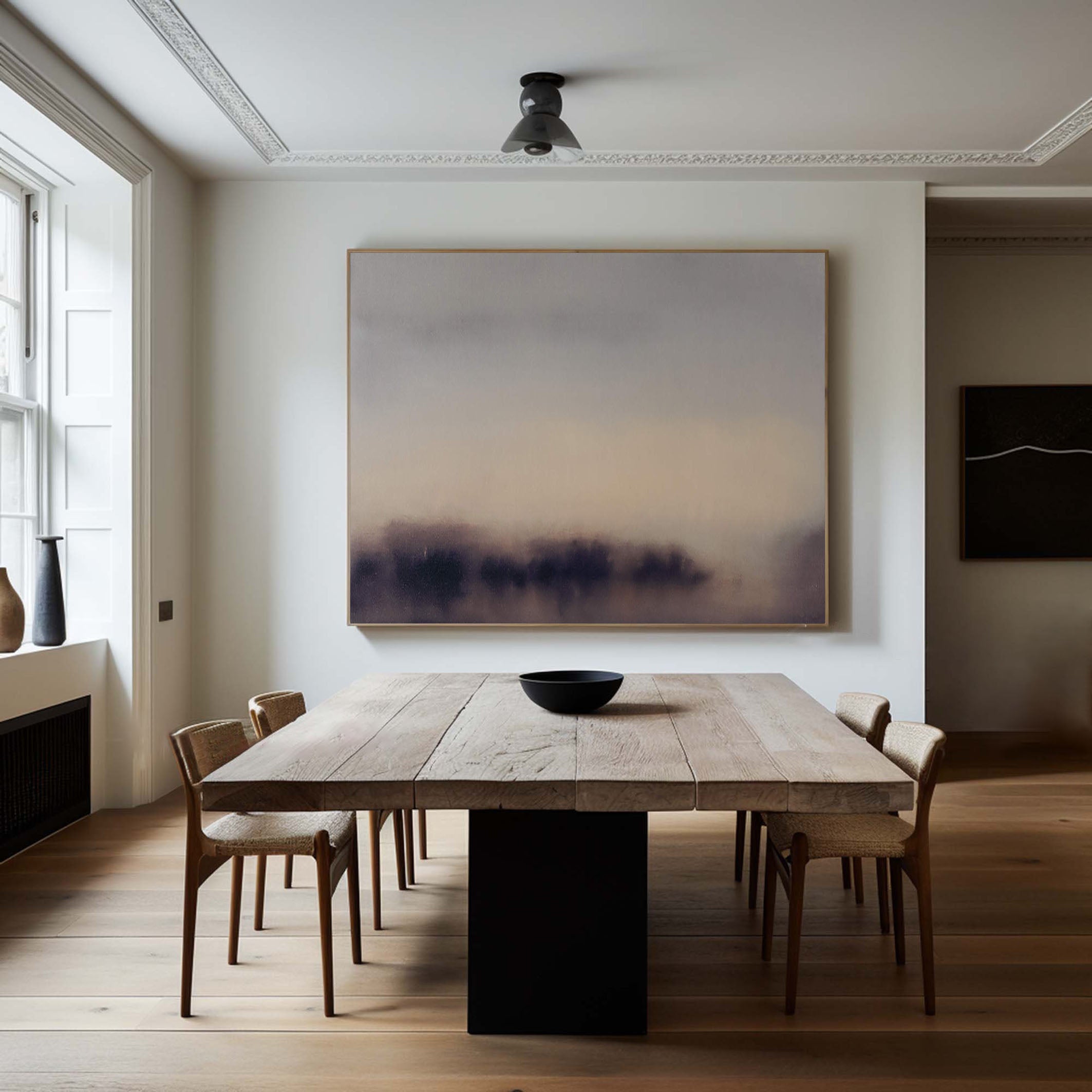 Abstract Landscape with Distant Purple Forms, Modern Wall Art #BGA 066