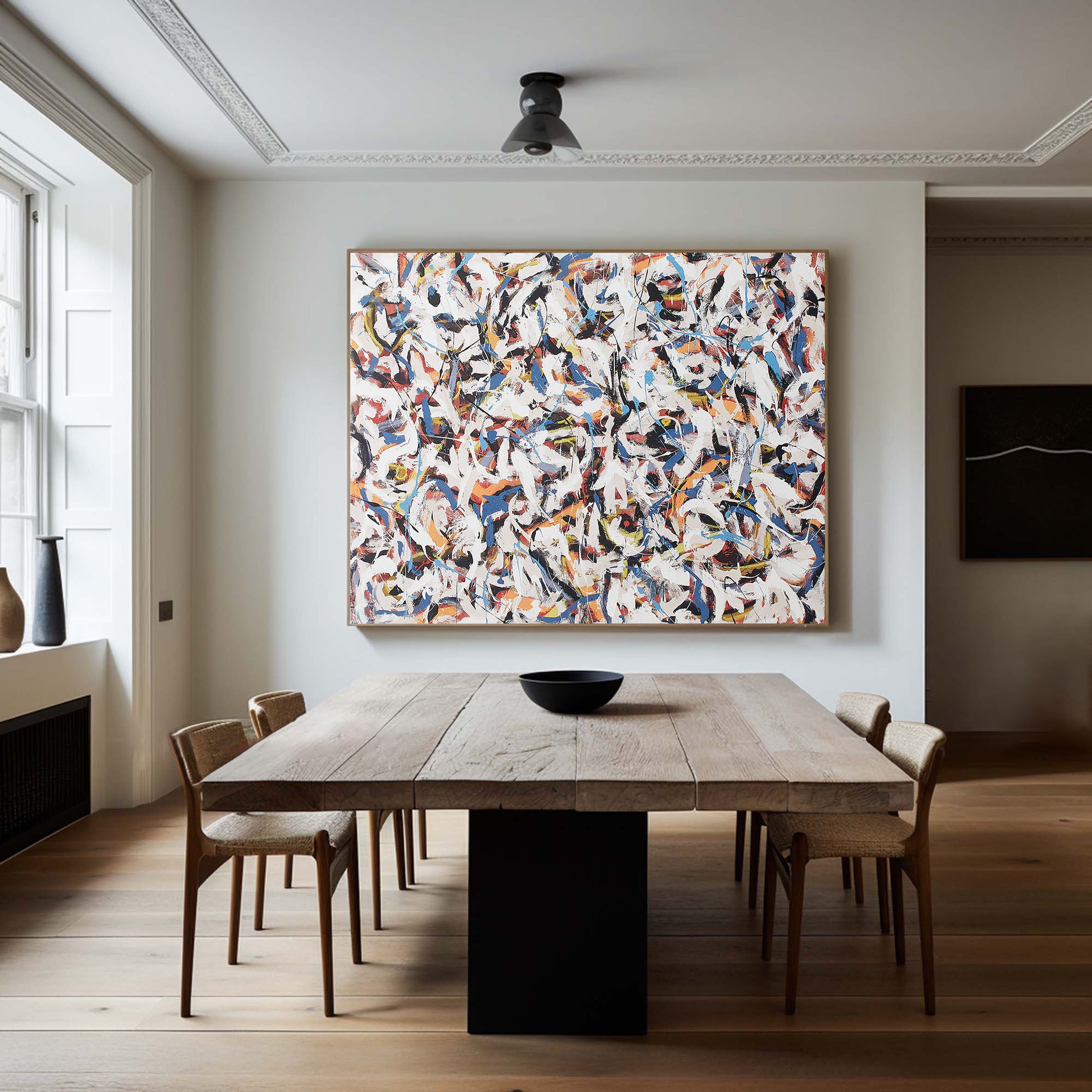 Dynamic Color Layering, Swirling Brushstrokes on White #BGA 064