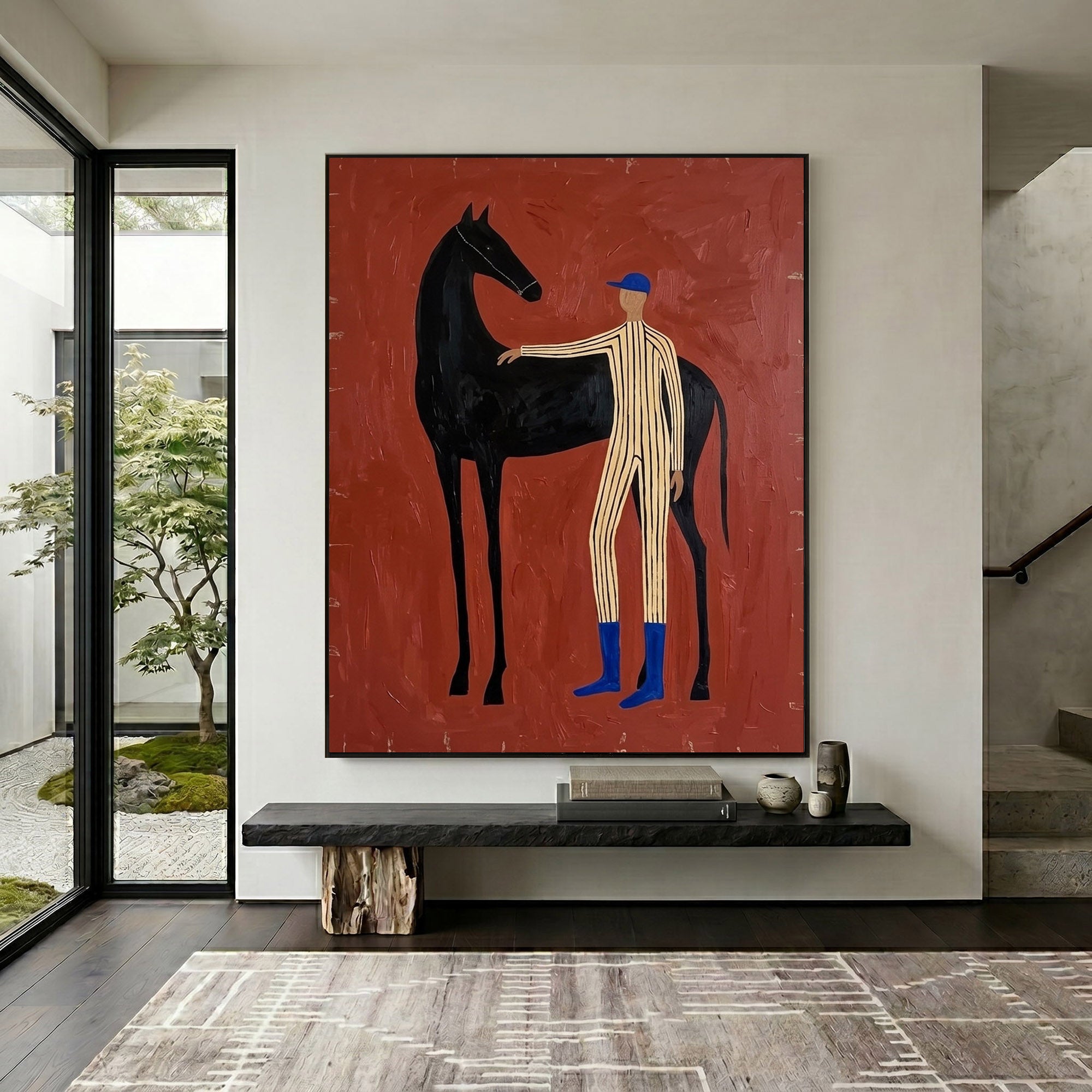 Large Cowboy Horse Wall Art Contemporary Western Figurative Painting