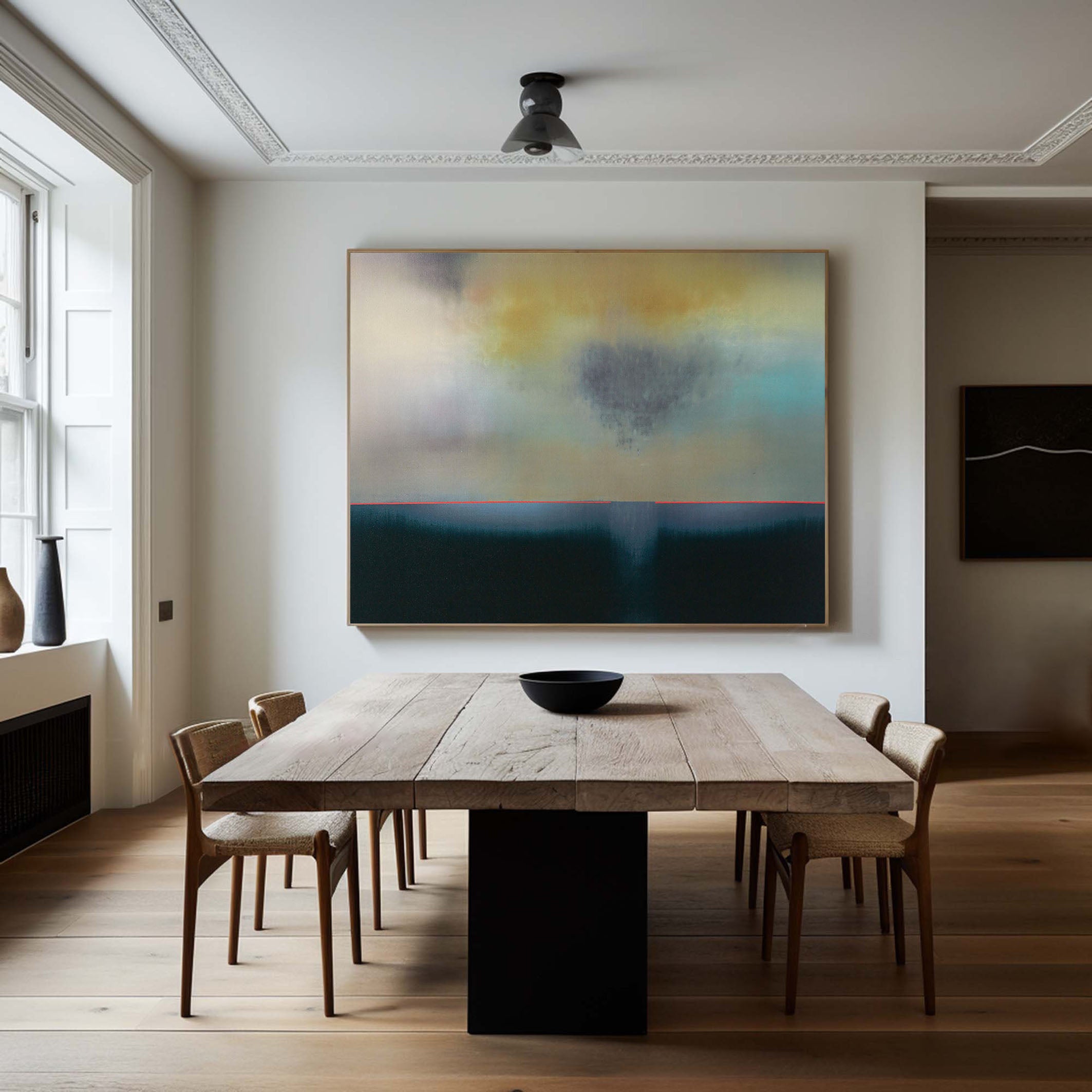 Soft Color Landscape with Distinct Horizon, Minimalist Art #BGA 067