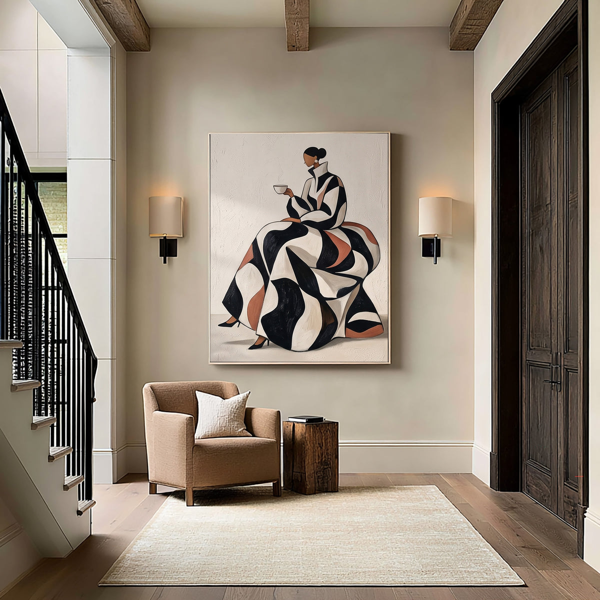 Contemporary Woman Figurative Painting Modern Wall Art