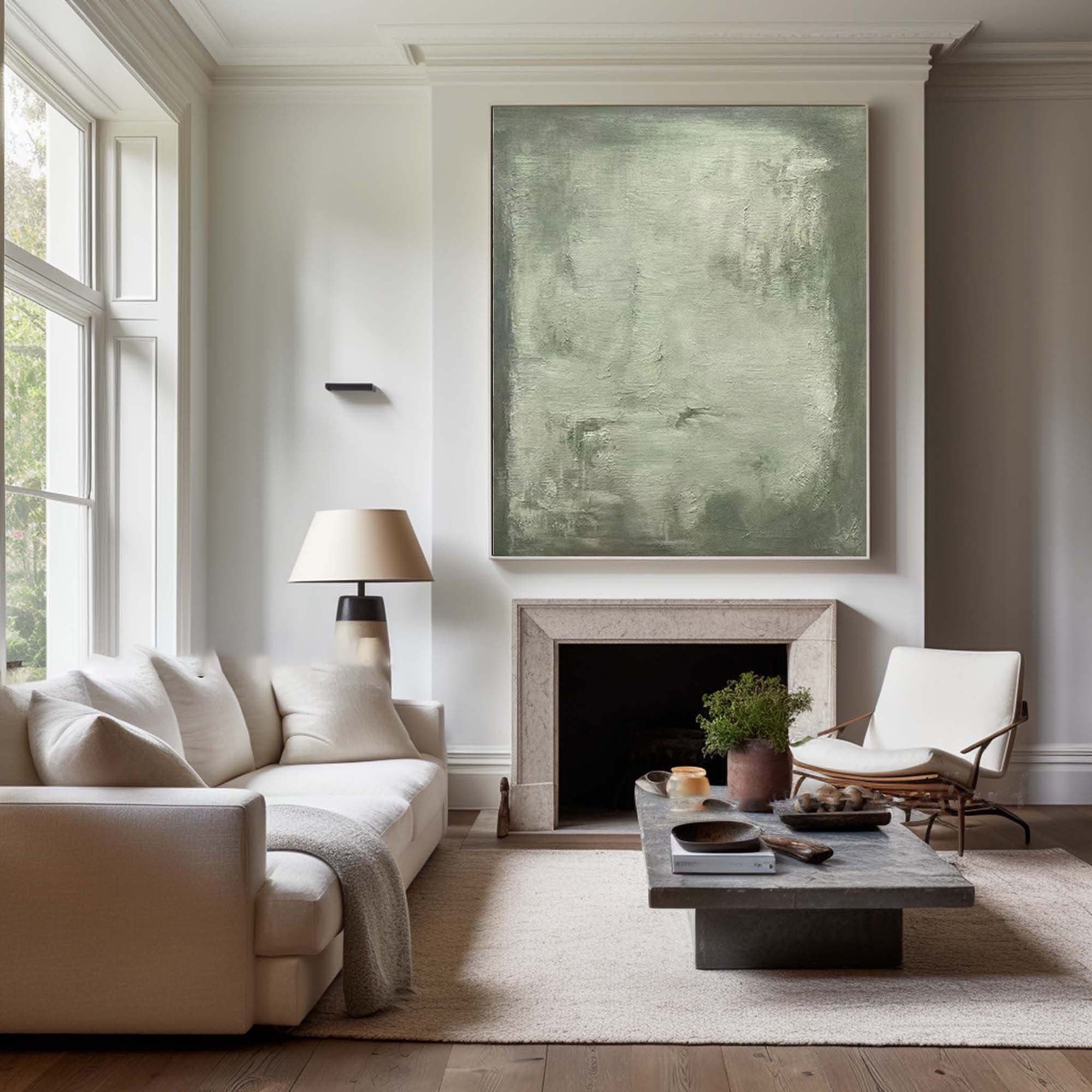 Green Minimalist Painting Modern Wall Art #BGA 004