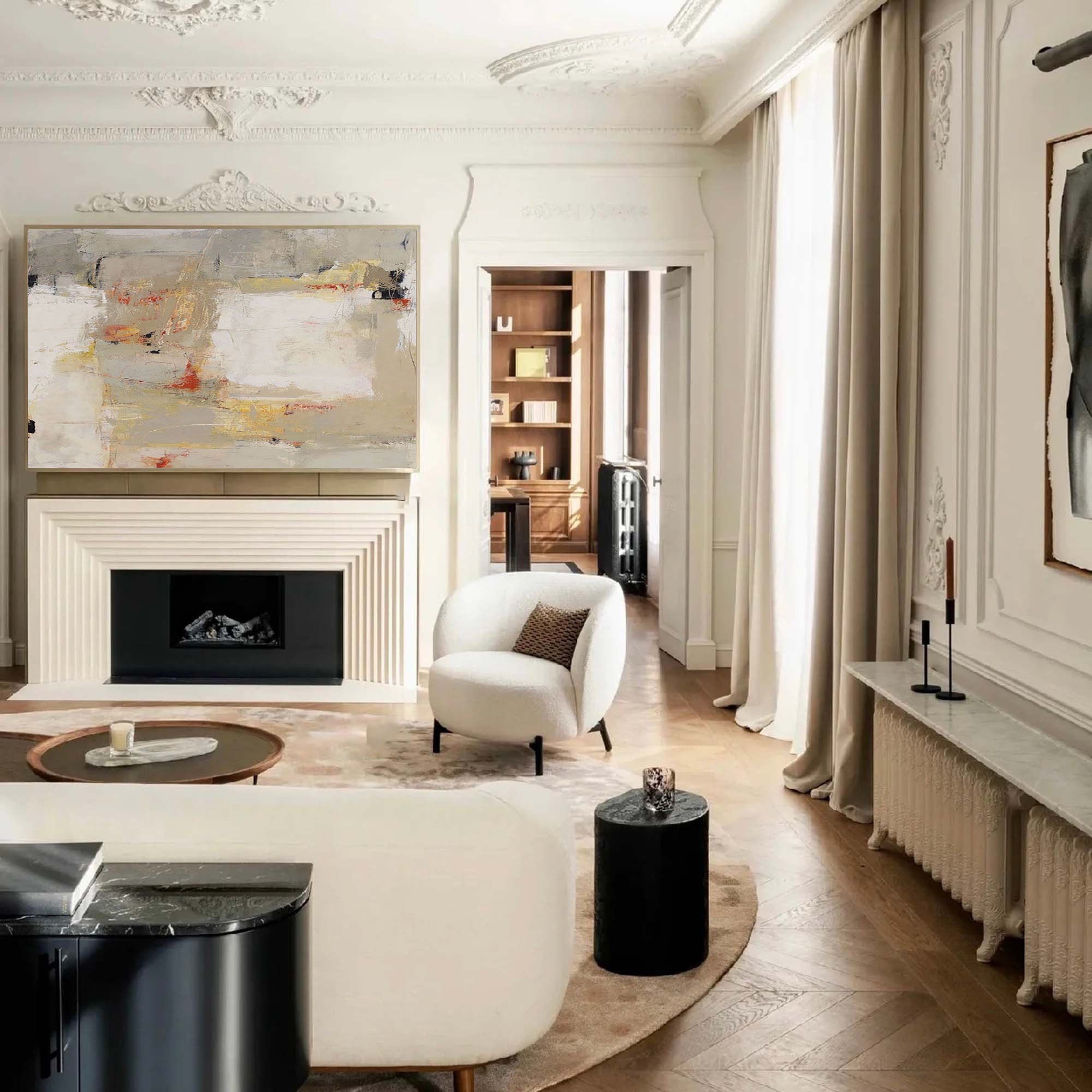 Beige & Brown Abstract Painting #BBA 001