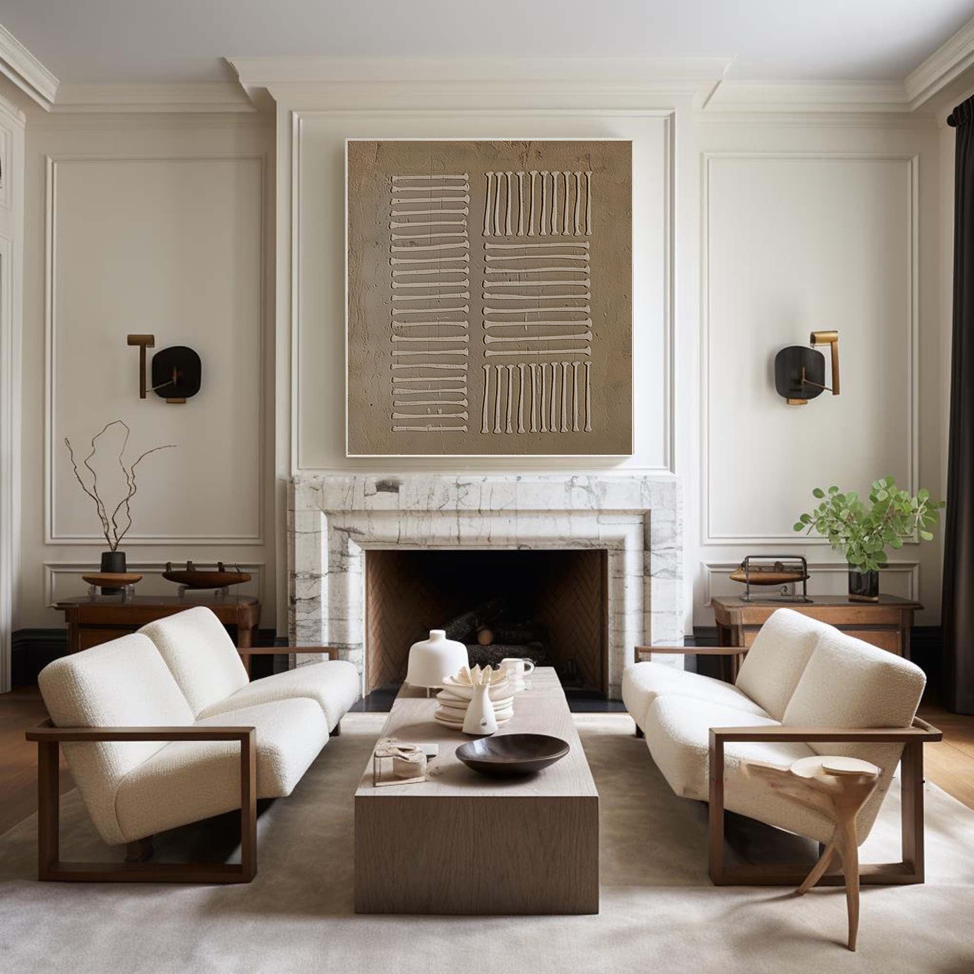 Beige & Brown Minimalist Painting #BBM 003