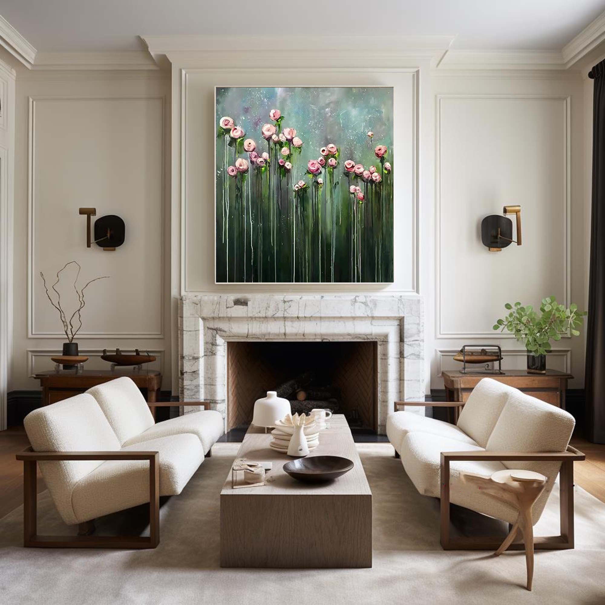 Blue & Green Minimalist Abstract Painting #BGM 018