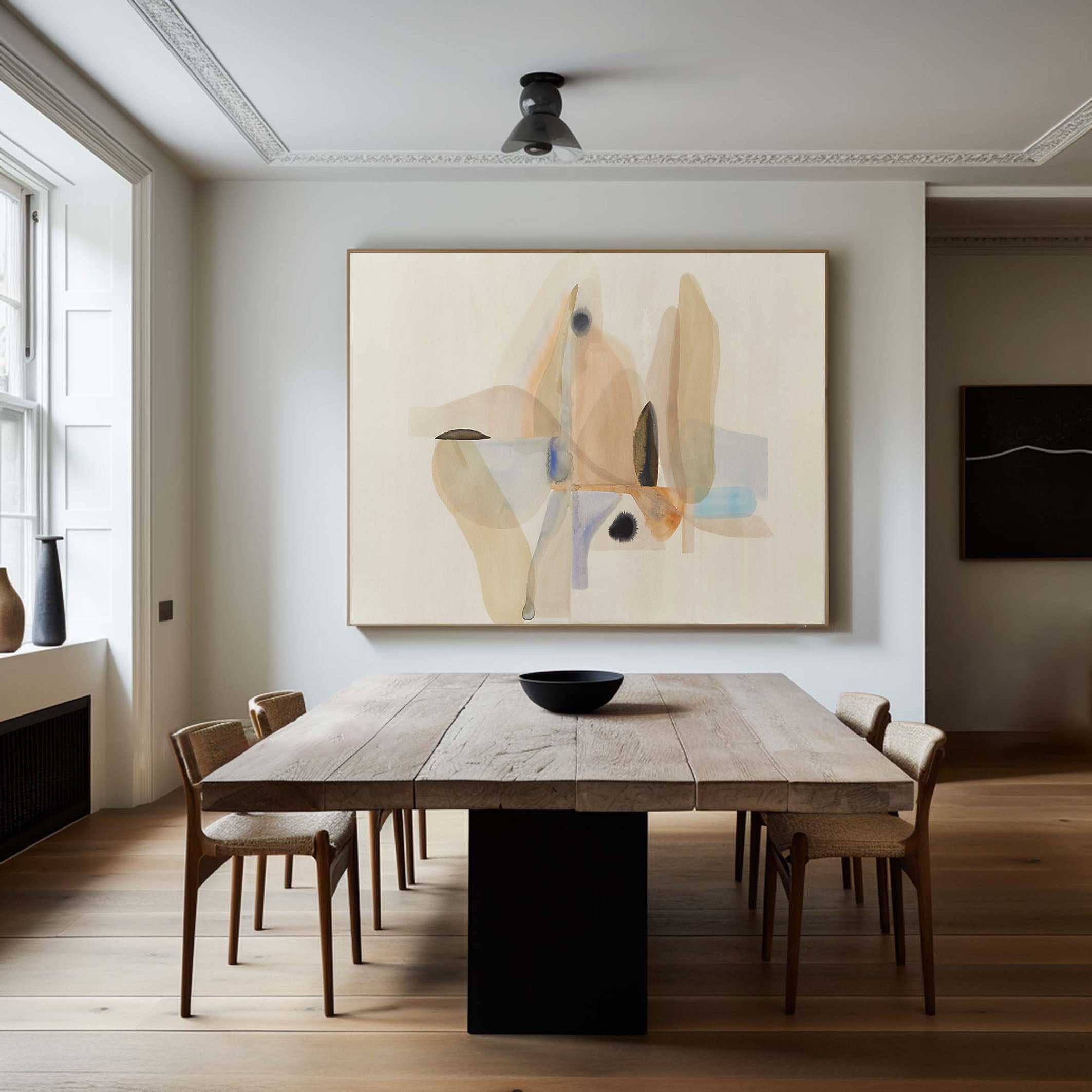 Neutral Color Abstraction with Organic Motifs, Minimalist Art #BGA 062