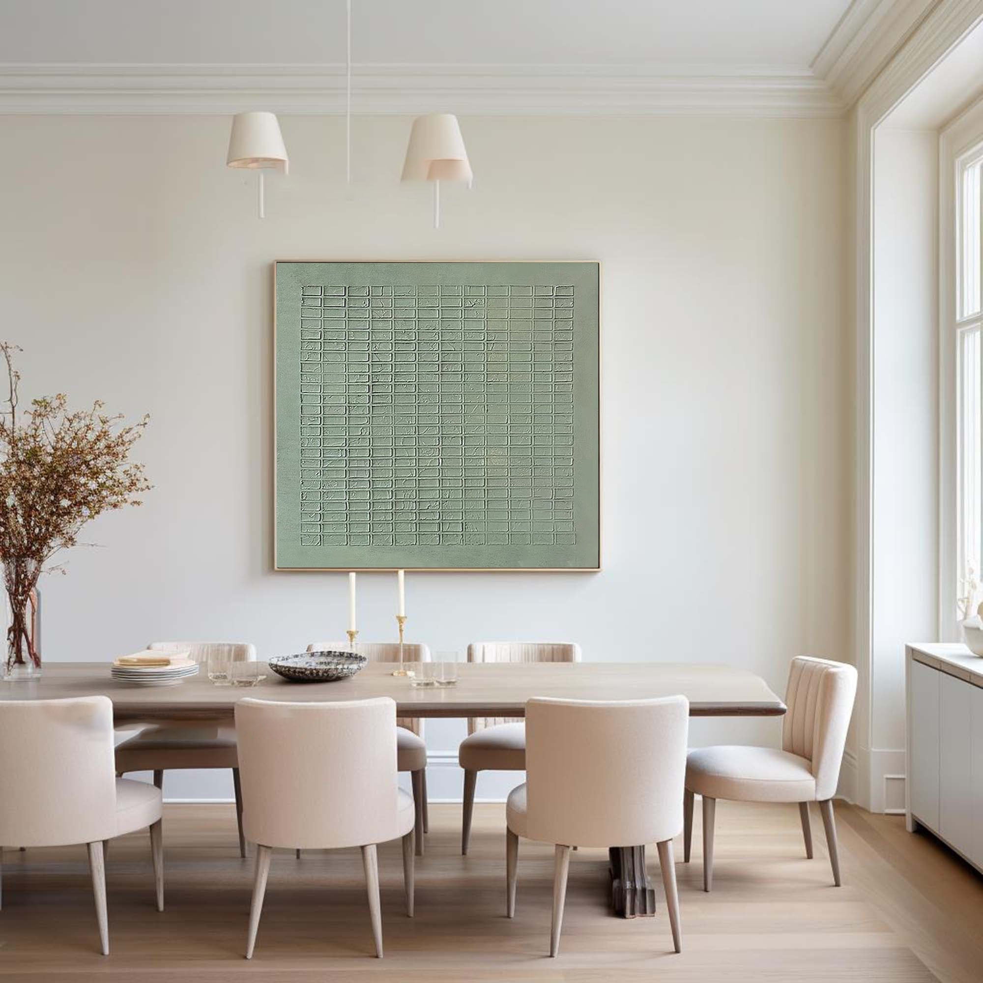 Blue & Green Abstract Painting #LL 009