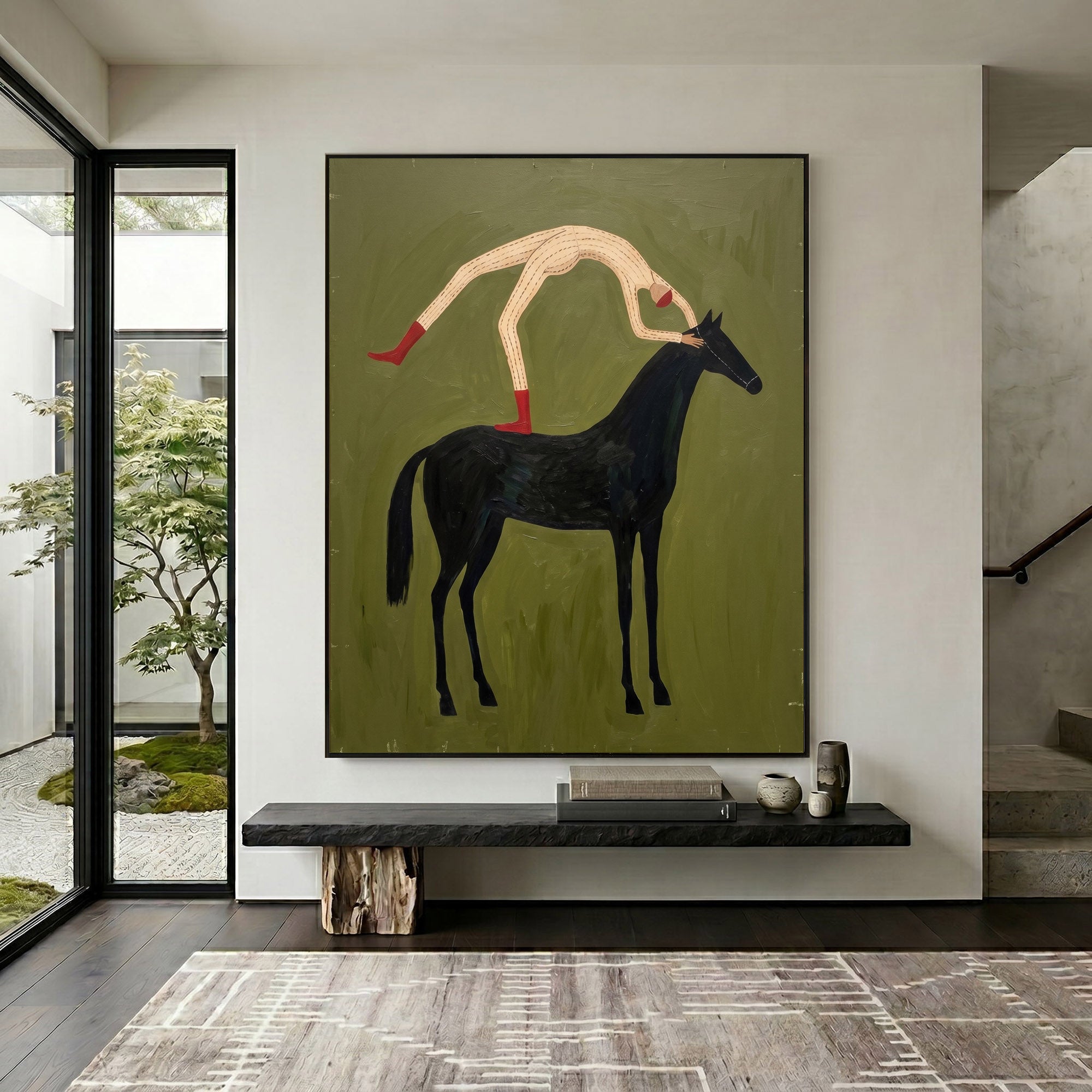 Large Cowboy Horse Wall Art Contemporary Western Figurative Painting