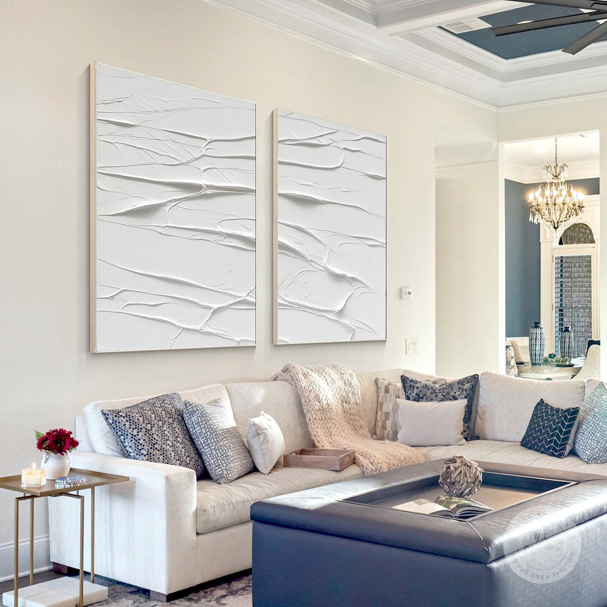 White Minimalist Painting Set Of 2 #WMS 007