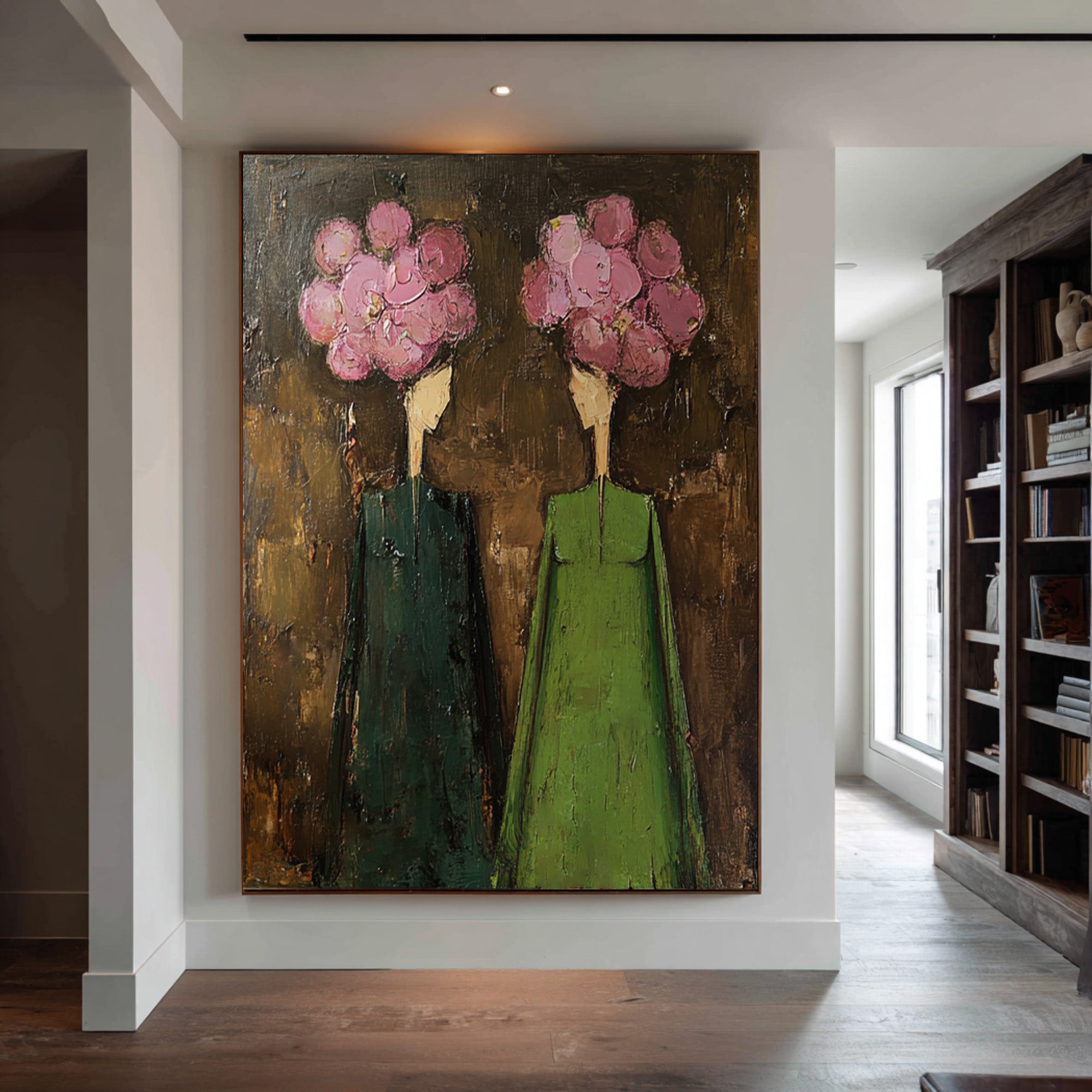Large Contemporary Figurative Oil Painting – Statement Canvas Art for Entryway Wall #WAB 038