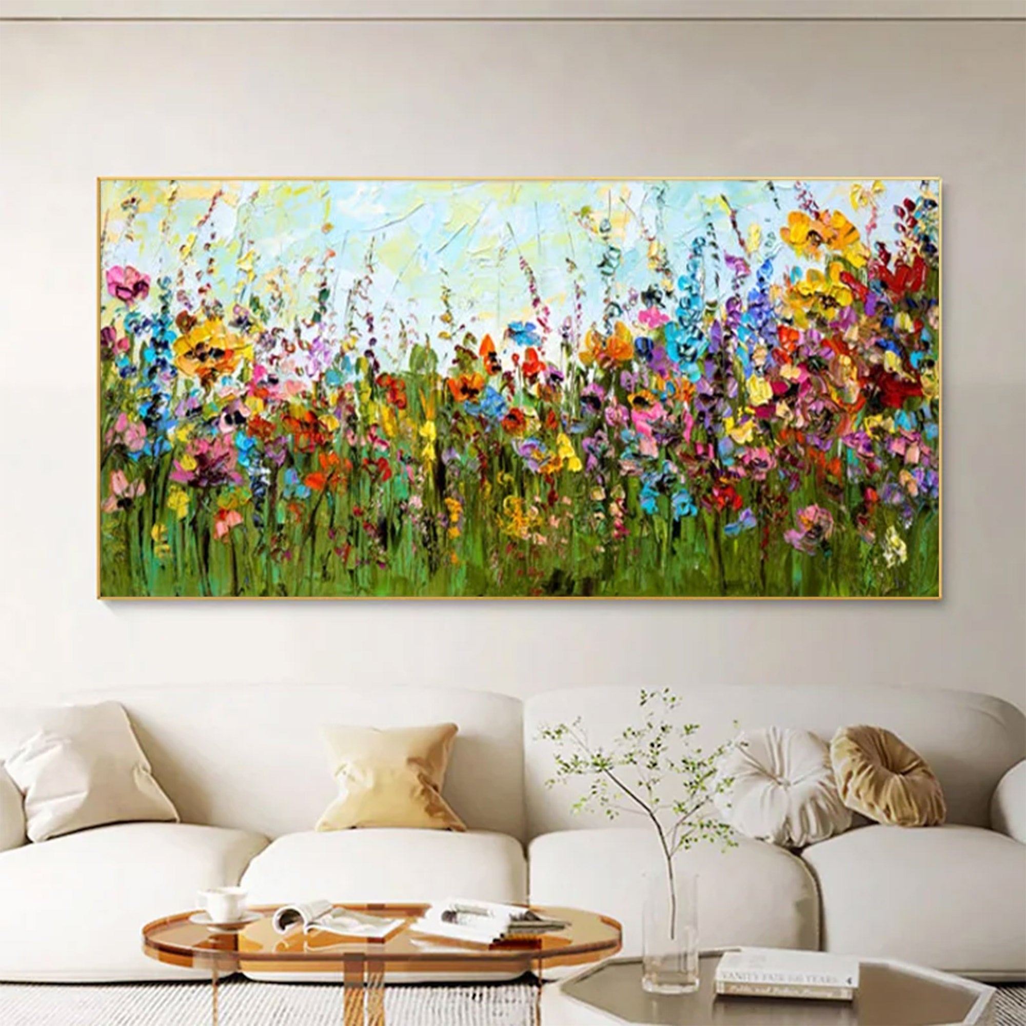 Large Abstract Navy Blue & Gold Square | ArtvistaGallery #WGA 040