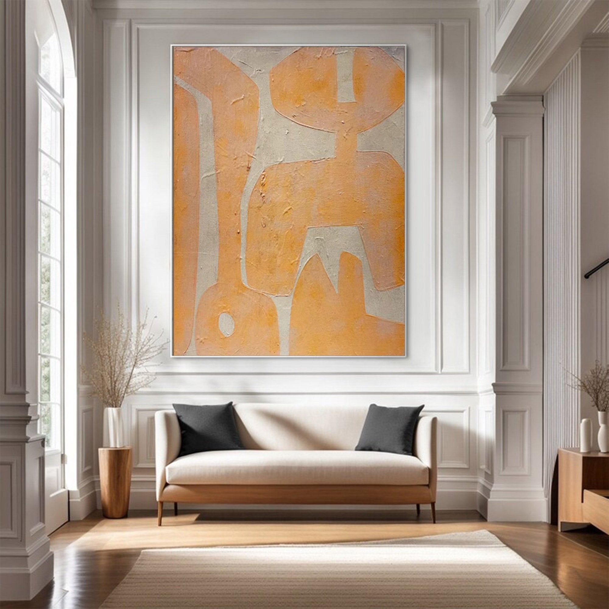Oversized Yellow Abstract Wall Art | ArtvistaGallery #WG 100