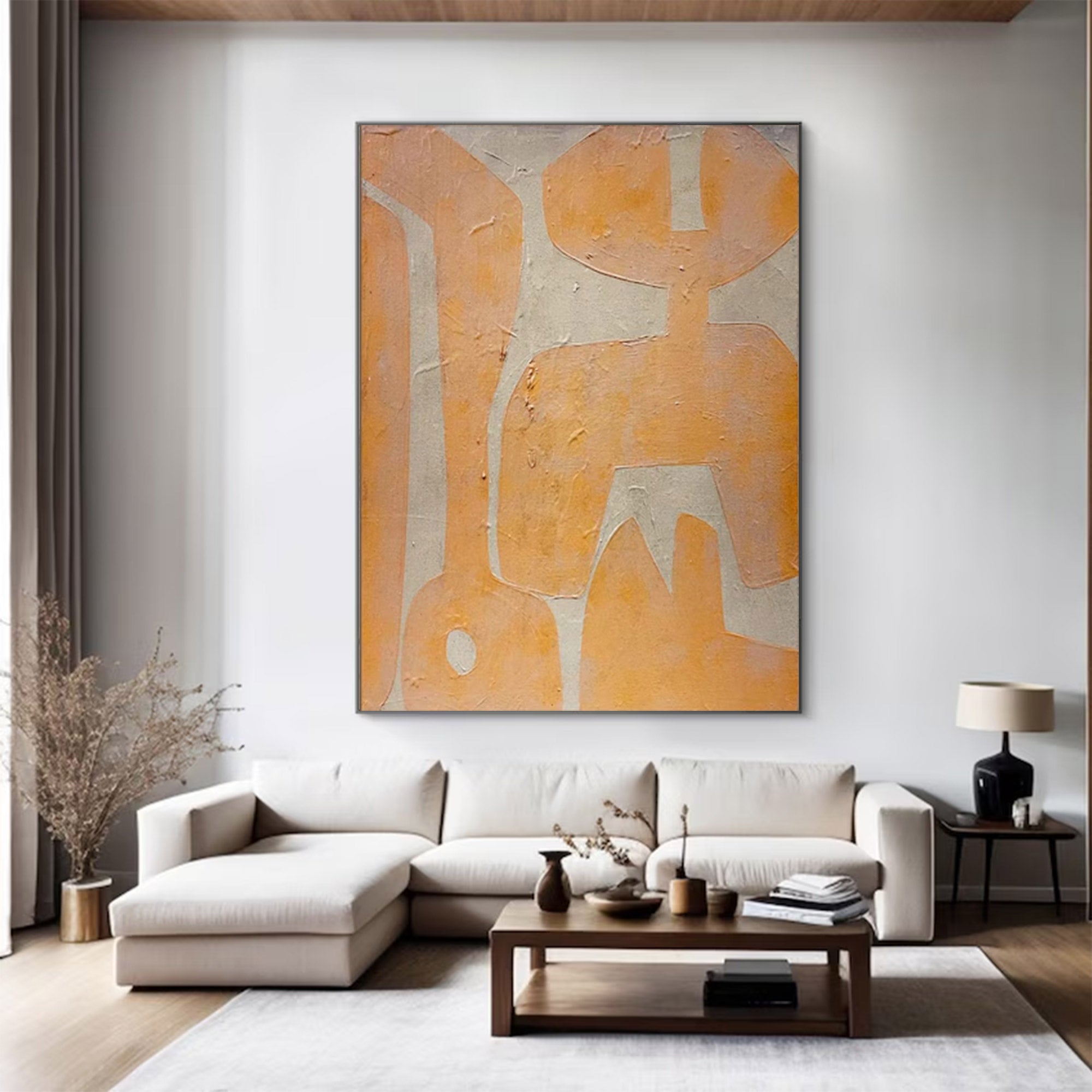 Oversized Yellow Abstract Wall Art | ArtvistaGallery #WG 100
