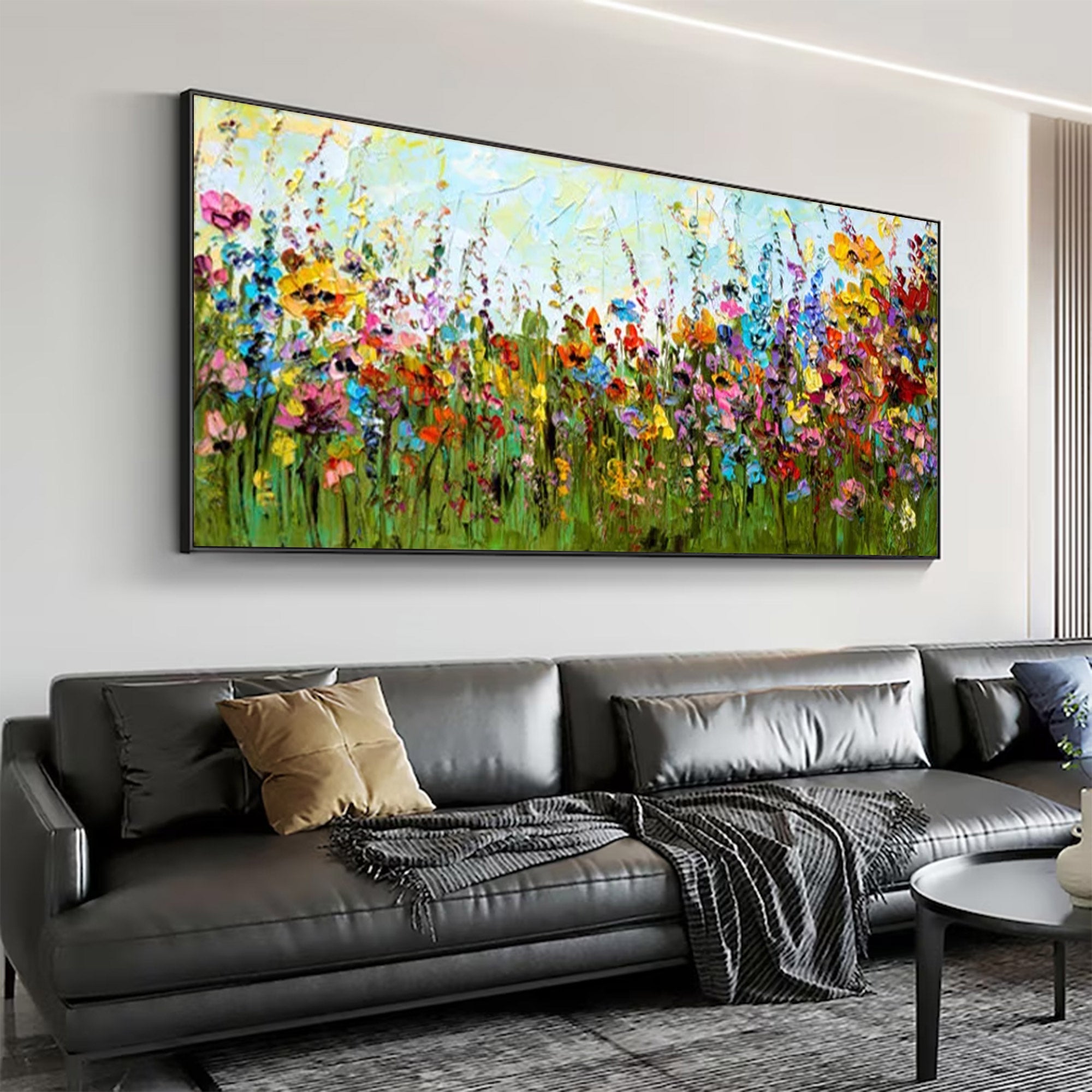 Large Abstract Navy Blue & Gold Square | ArtvistaGallery #WGA 040