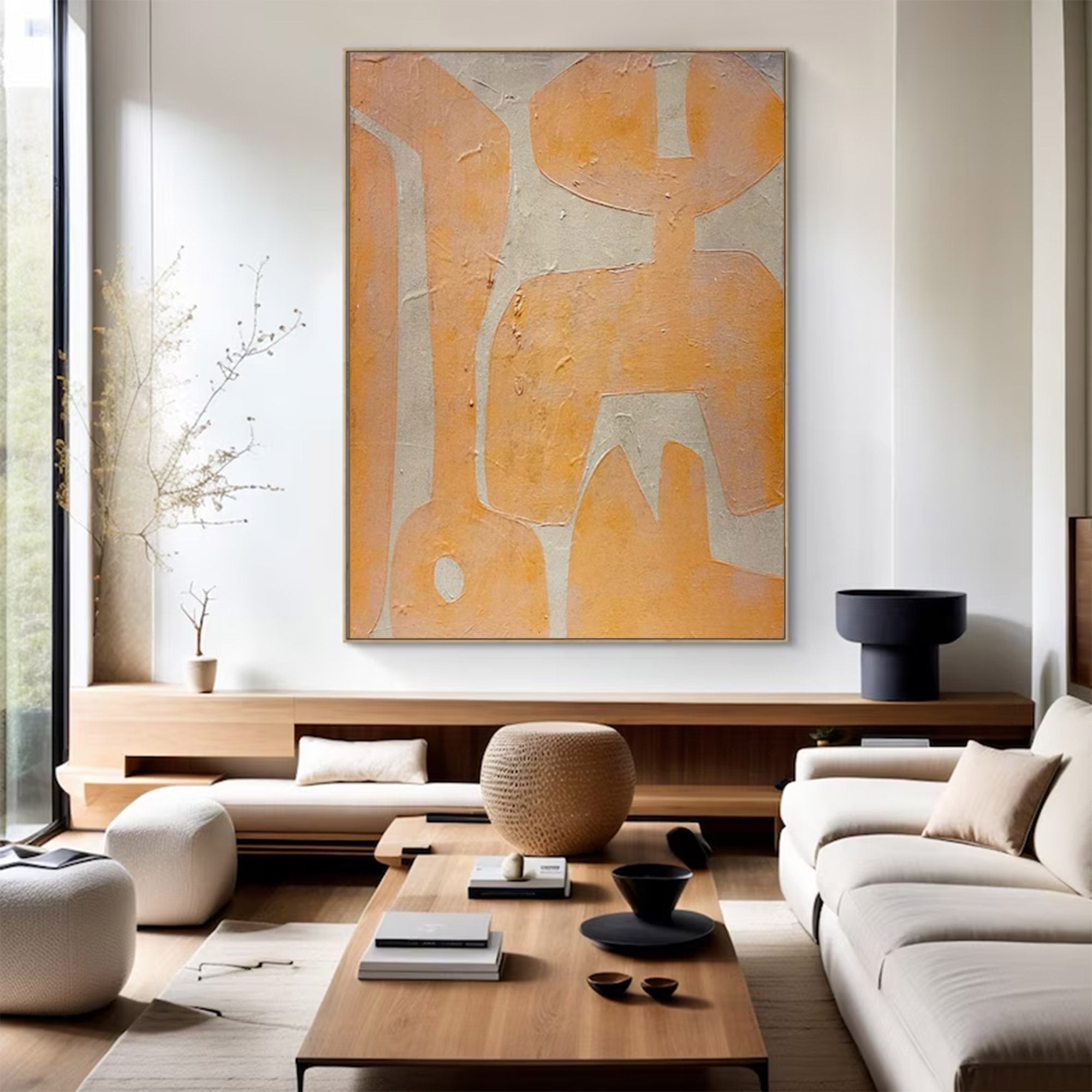 Oversized Yellow Abstract Wall Art | ArtvistaGallery #WG 100