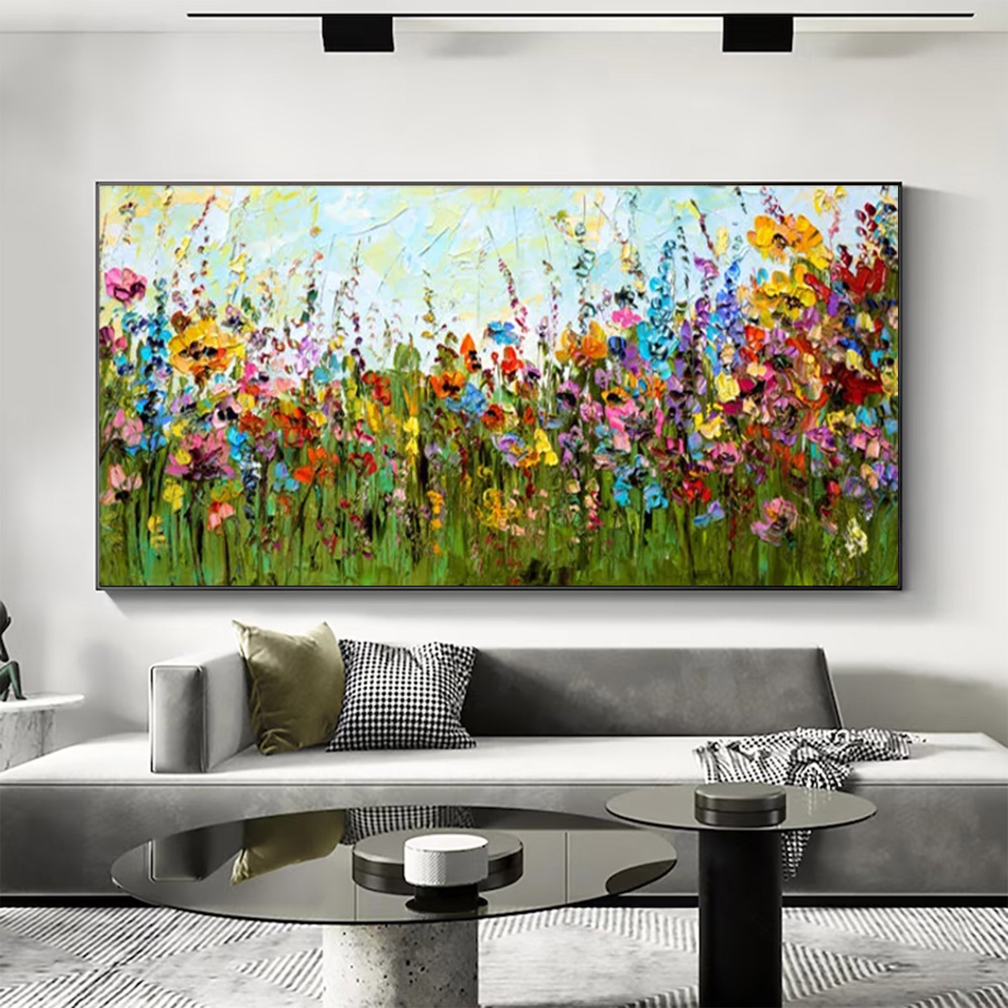 Large Abstract Navy Blue & Gold Square | ArtvistaGallery #WGA 040