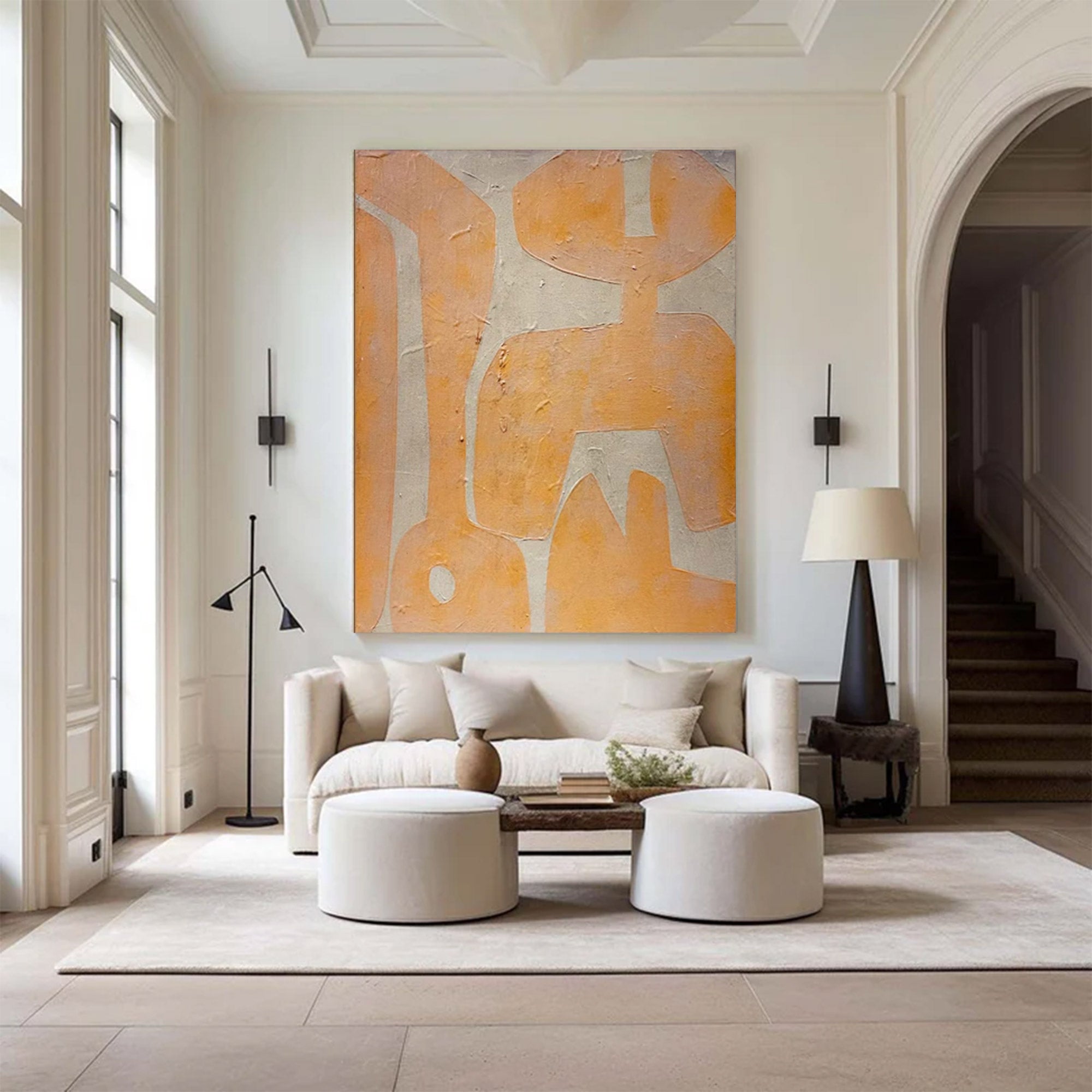 Oversized Yellow Abstract Wall Art | ArtvistaGallery #WG 100