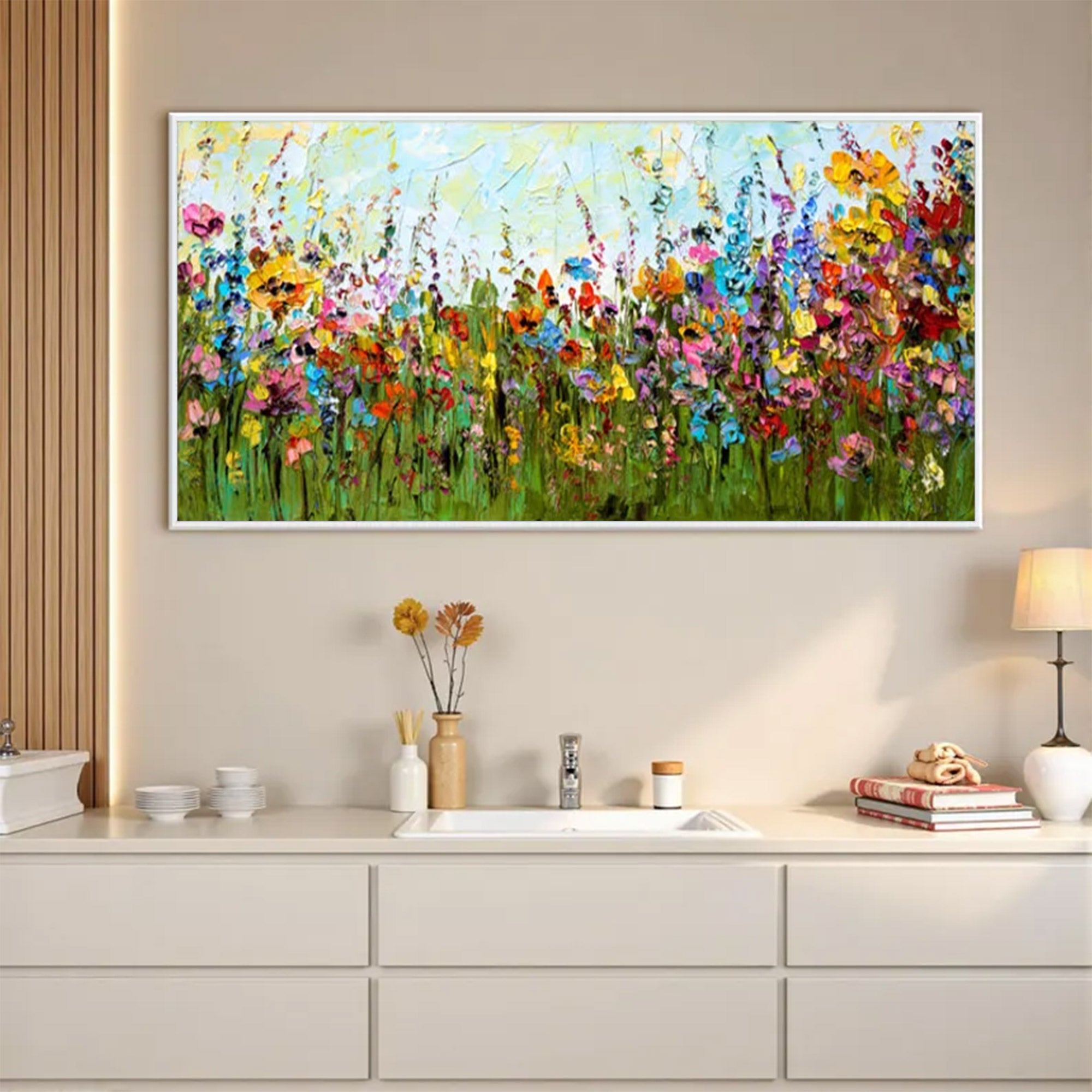 Large Abstract Navy Blue & Gold Square | ArtvistaGallery #WGA 040