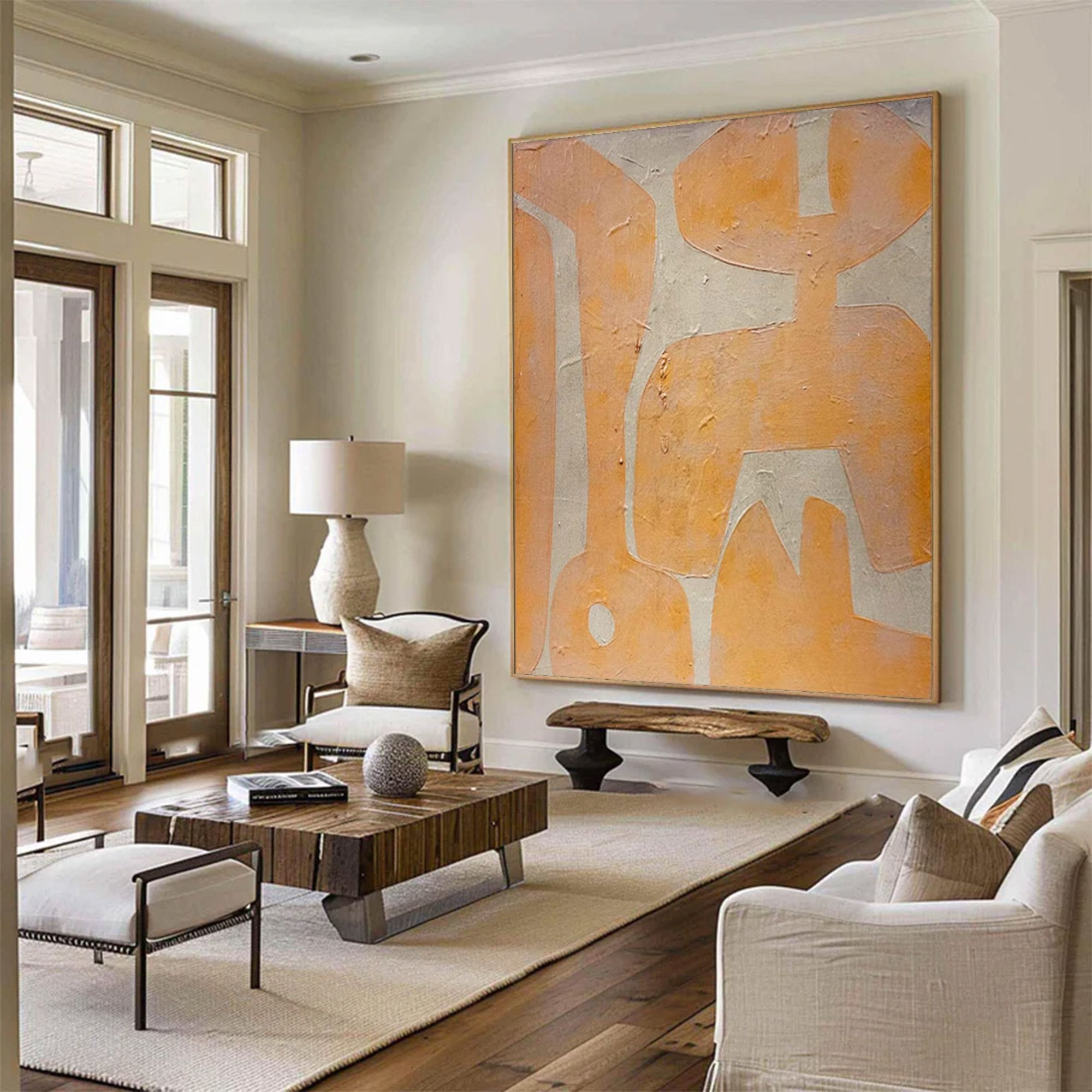 Oversized Yellow Abstract Wall Art | ArtvistaGallery #WG 100