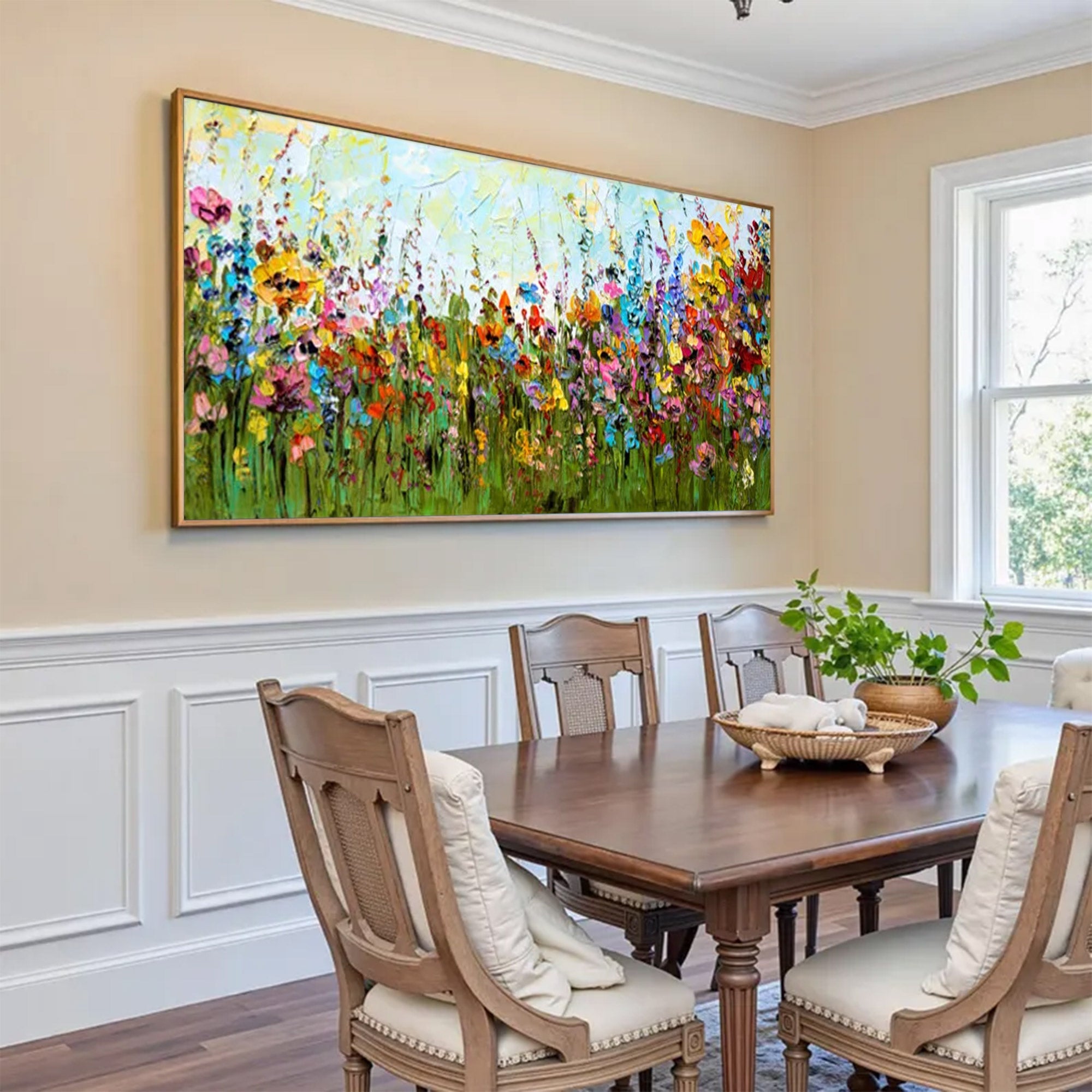 Large Abstract Navy Blue & Gold Square | ArtvistaGallery #WGA 040