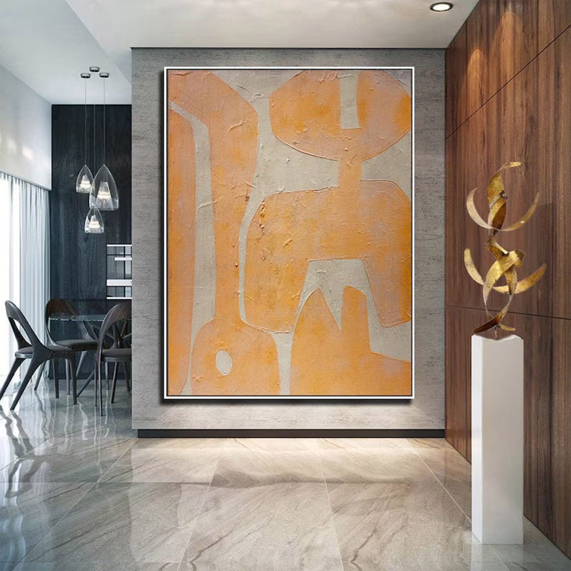 Oversized Yellow Abstract Wall Art | ArtvistaGallery #WG 100
