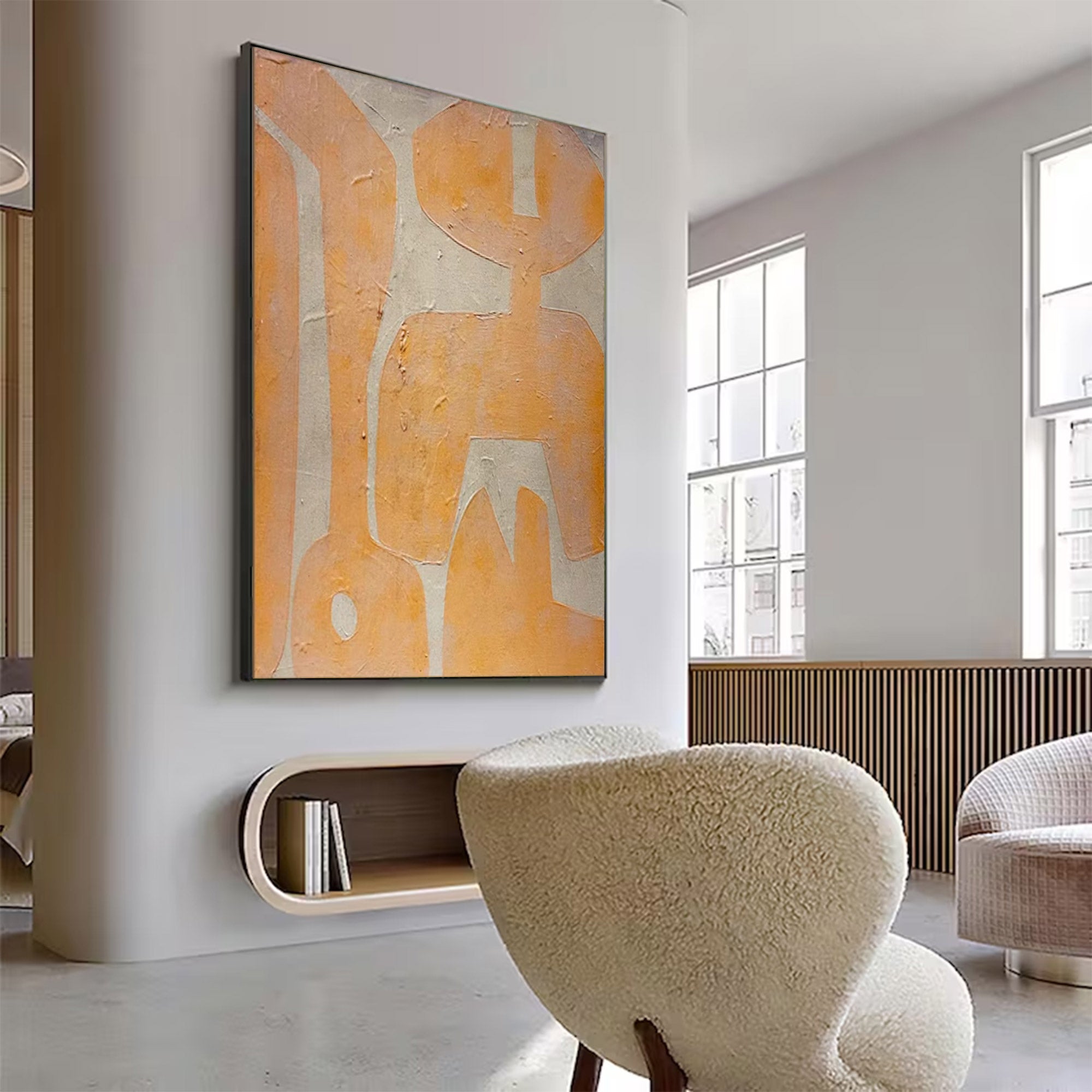 Oversized Yellow Abstract Wall Art | ArtvistaGallery #WG 100