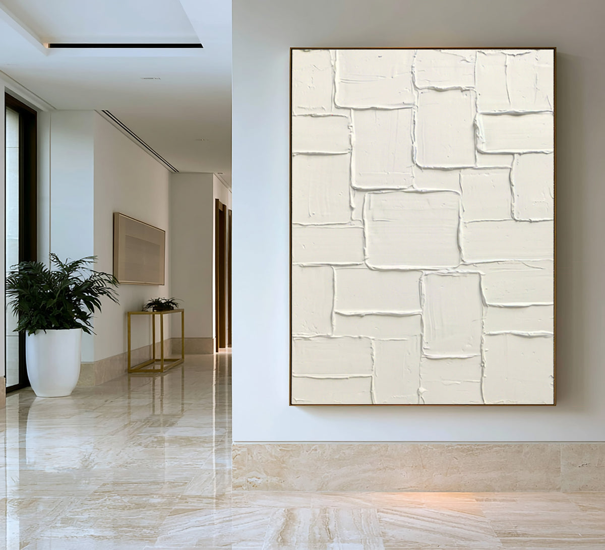 Fragments Of A White Wall Large Textured Abstract Art White Relief Painting Modern Minimalist Interior Decor