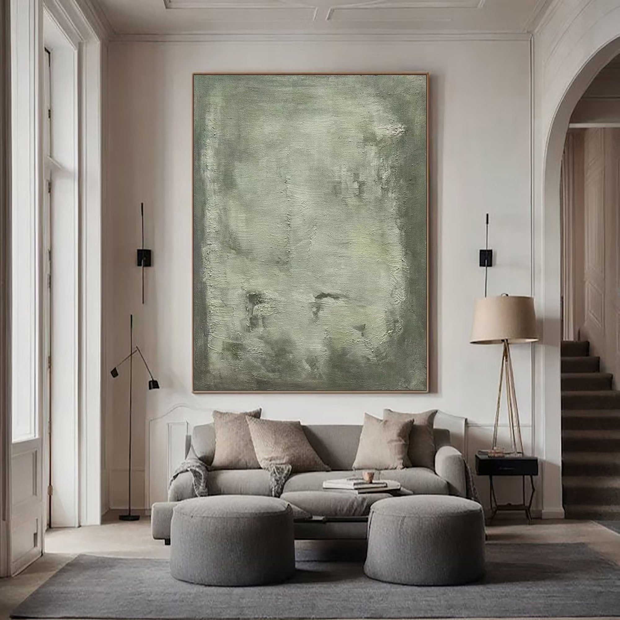 Green Minimalist Painting Modern Wall Art #BGA 004