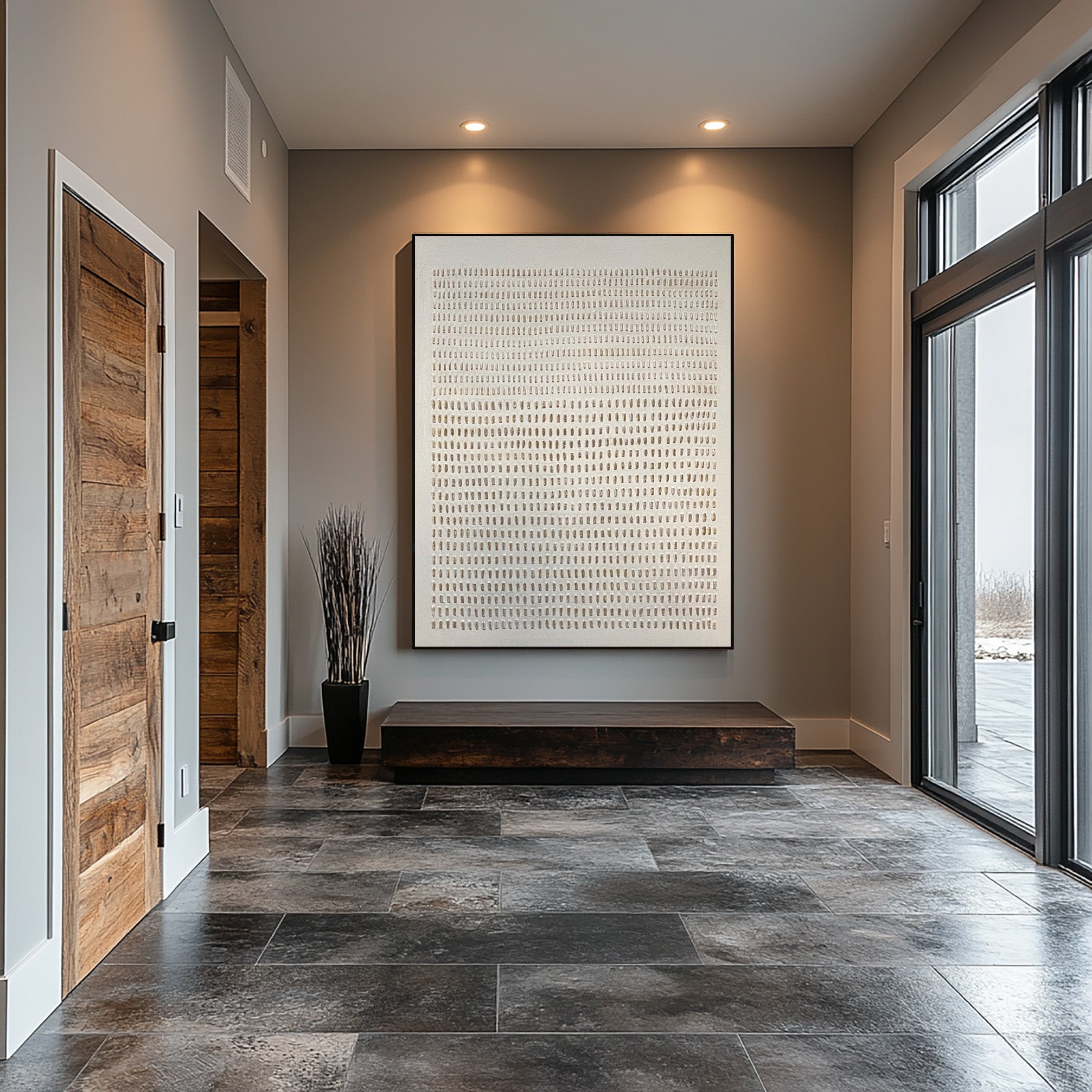 Minimalist Wabi-Sabi Wall Art | Beige and Gold #BBA 053