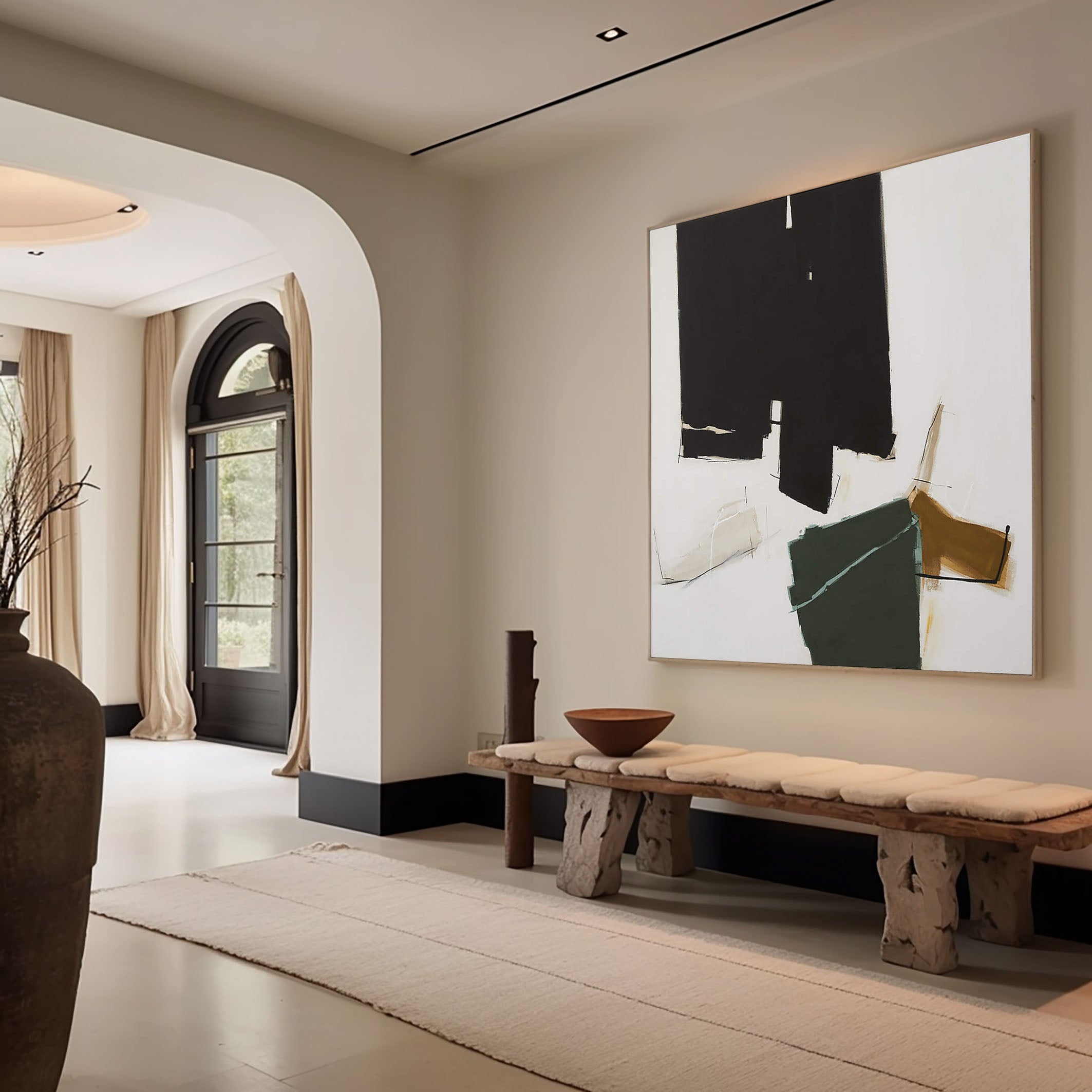 Framed Geometric and Organic Bold Color Abstraction #BGA 070