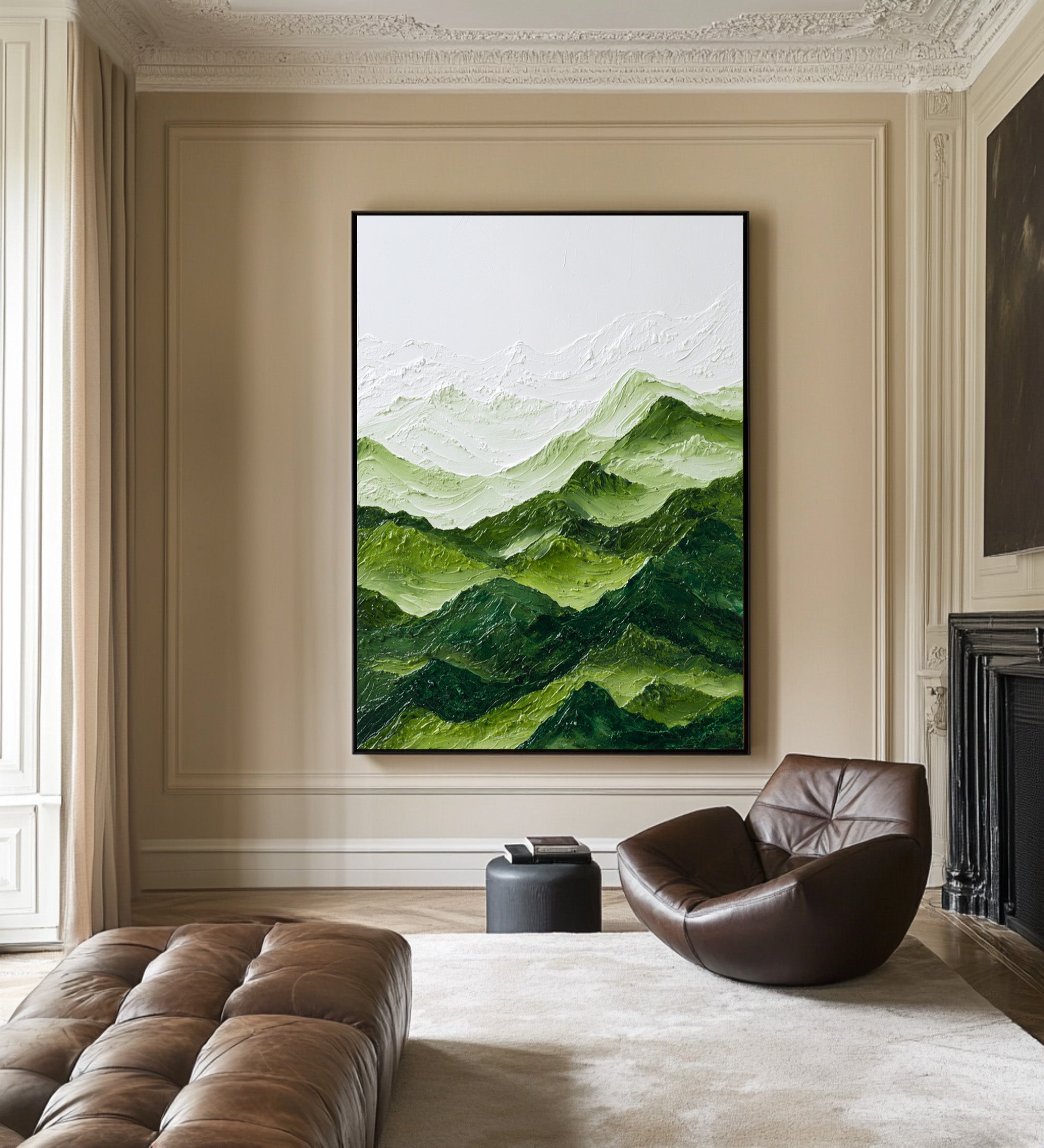 Large Textured Impasto Mountain Art | ArtvistaGallery #WAB 001