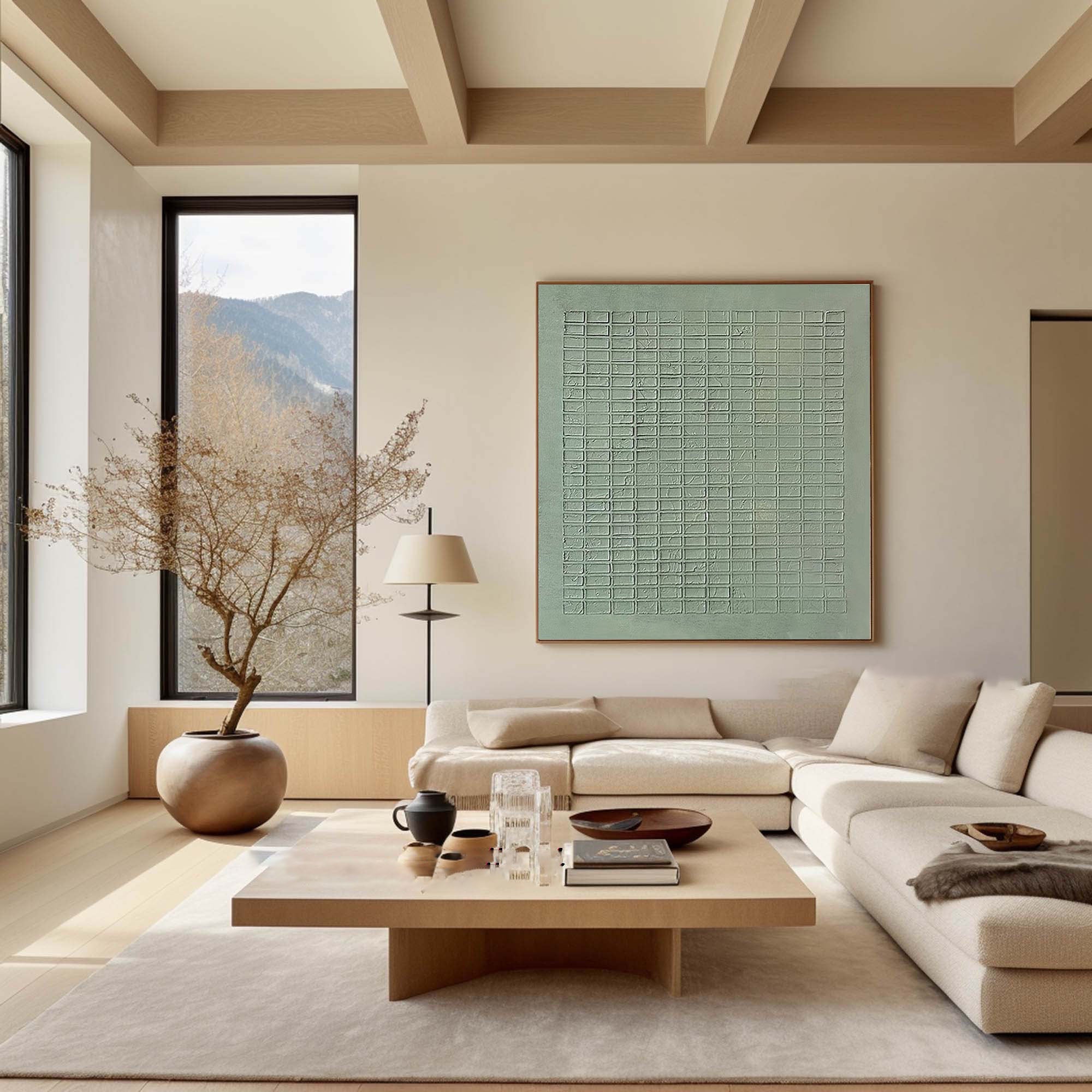 Blue & Green Abstract Painting #LL 009