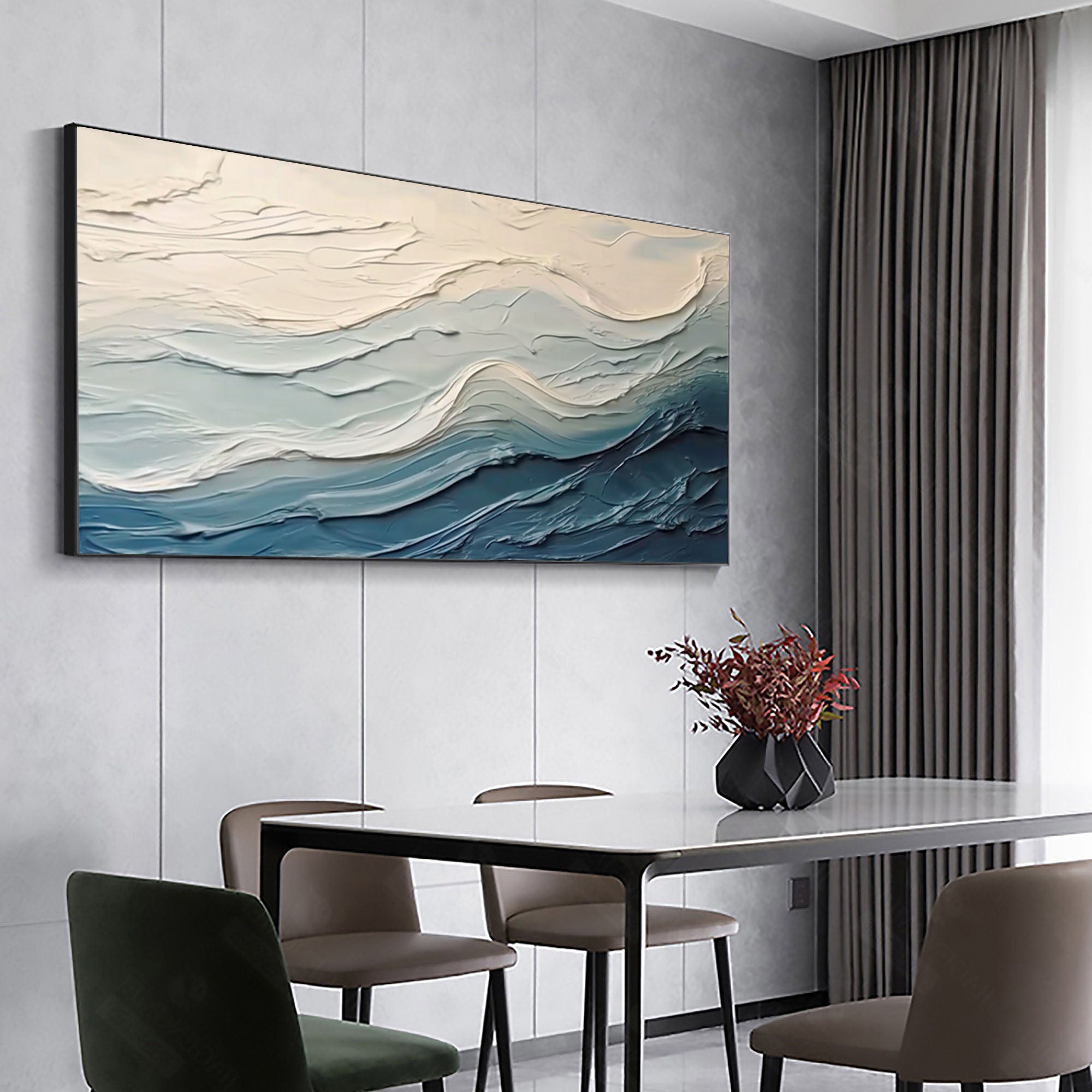 Blue & Green Minimalist Abstract Painting #BGM 023