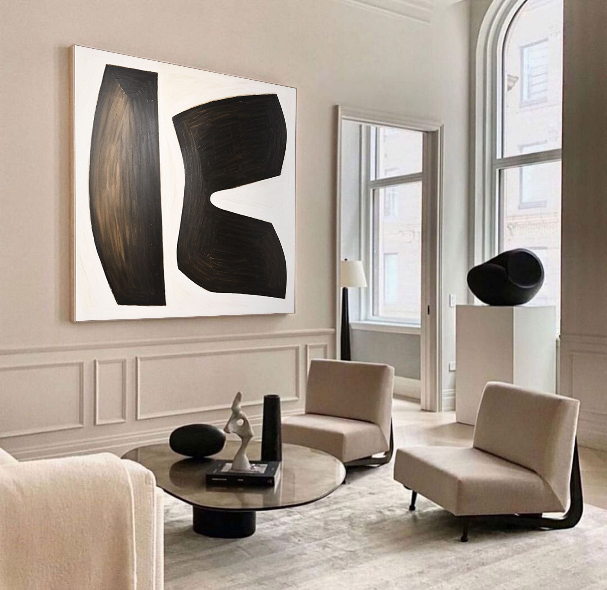 Black and White Abstract Wall Art for Modern Homes #BWA 003