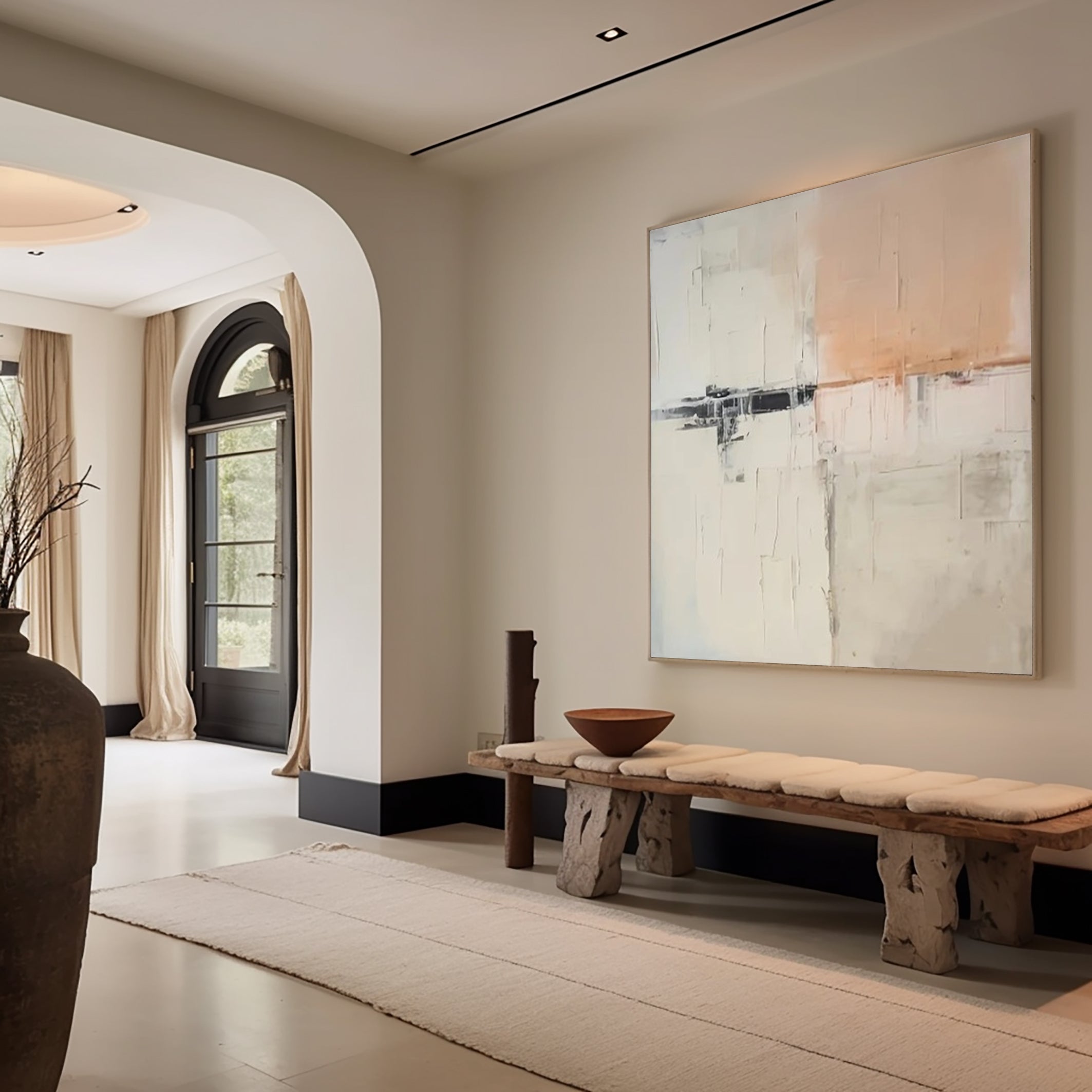 Abstract Beige & Peach Art, Minimalist Scandinavian Style #BGA 138