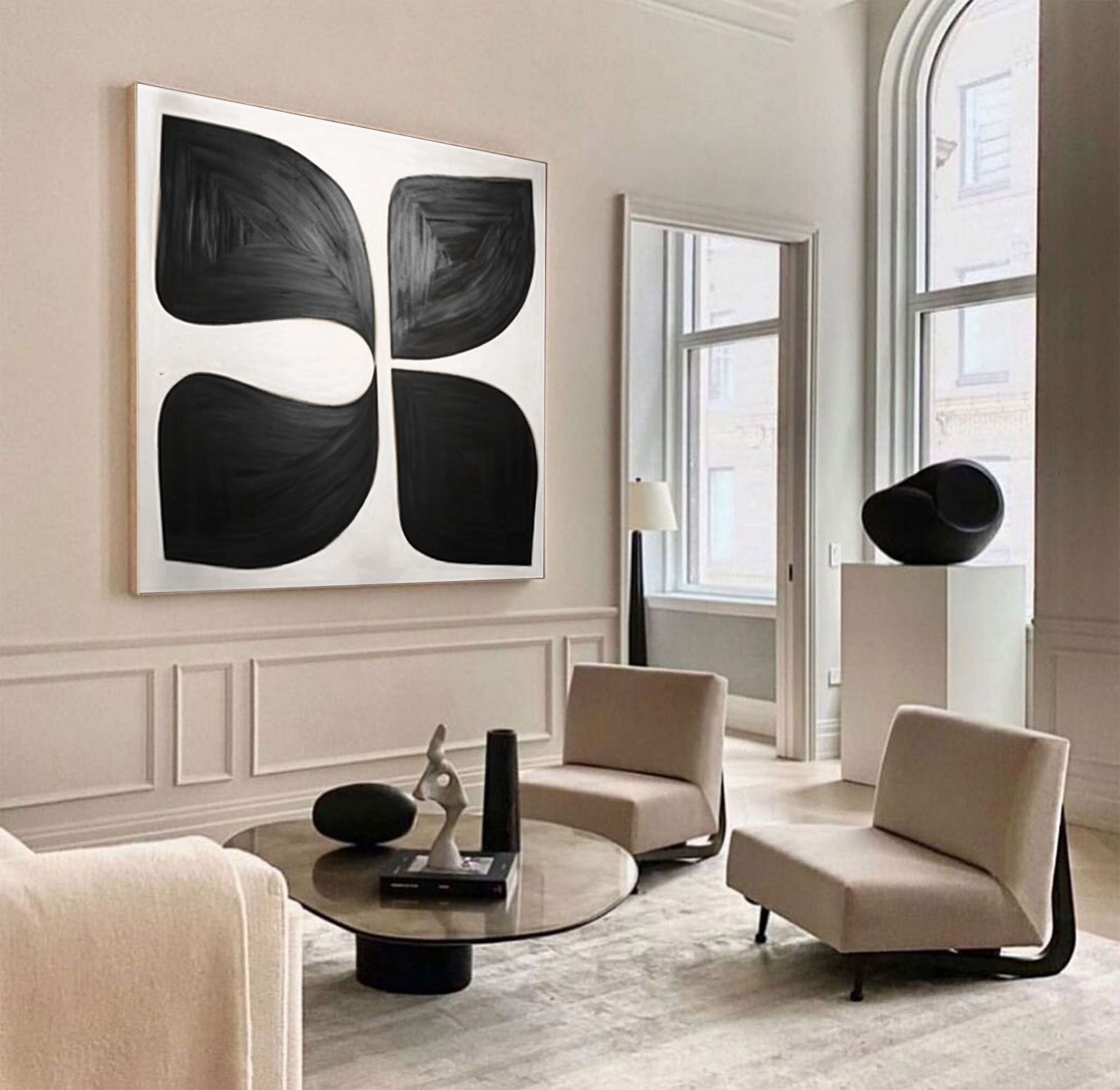 Black and White Abstract Wall Art for Modern Homes #BWA 002