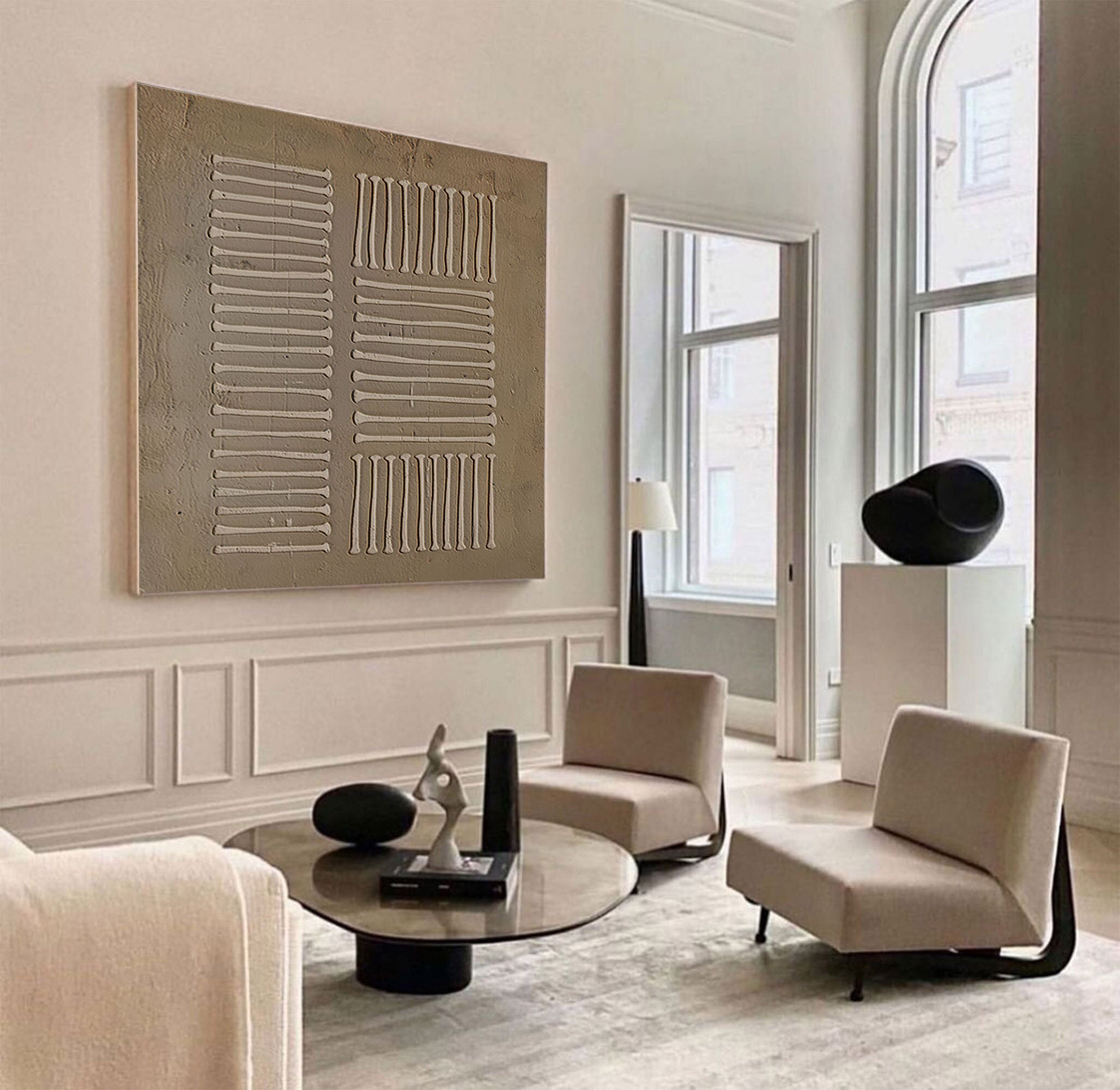 Beige & Brown Minimalist Painting #BBM 003