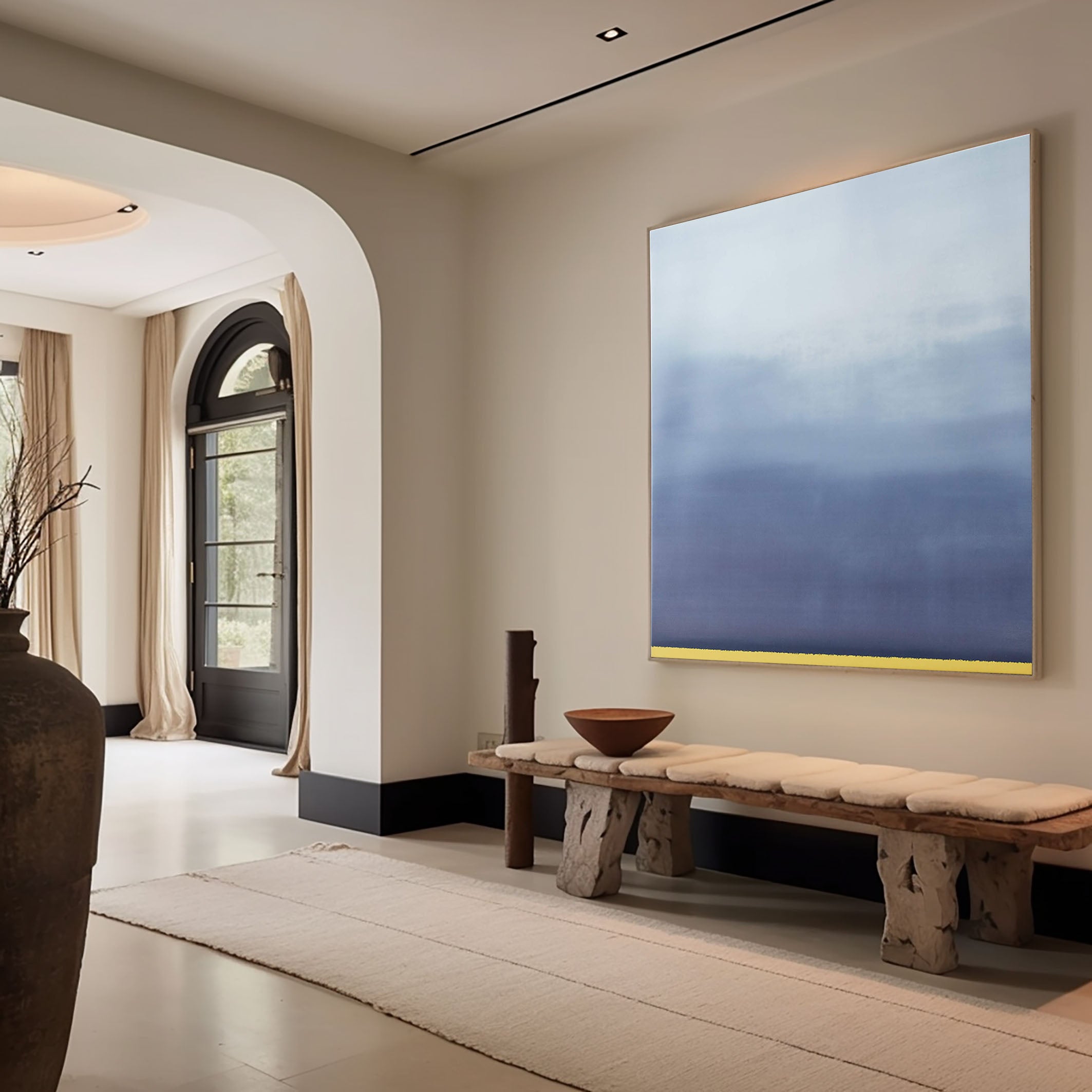 Minimalist Blue Horizon Abstraction with Distinct Color Bands #BGA 074