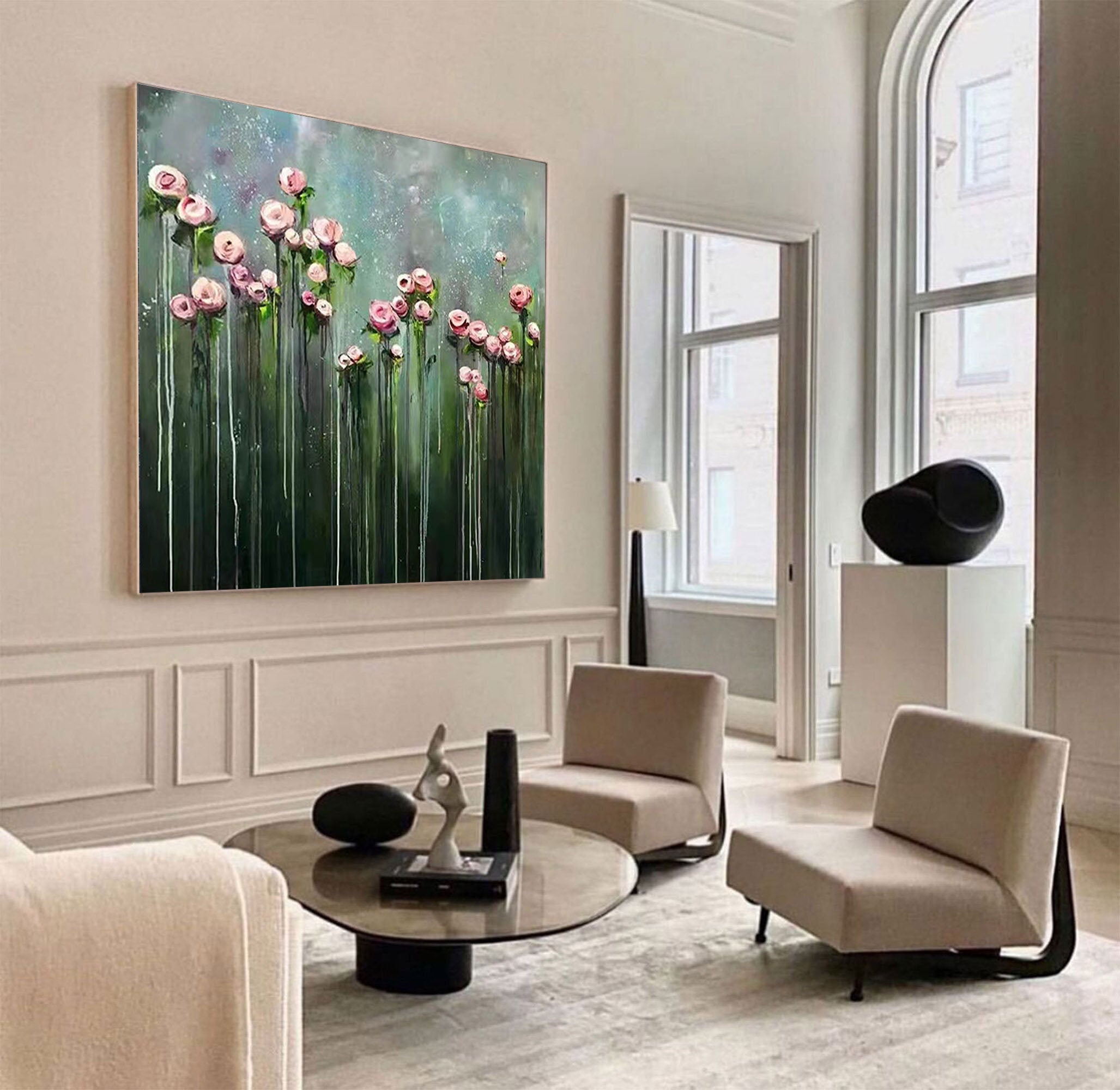 Blue & Green Minimalist Abstract Painting #BGM 018