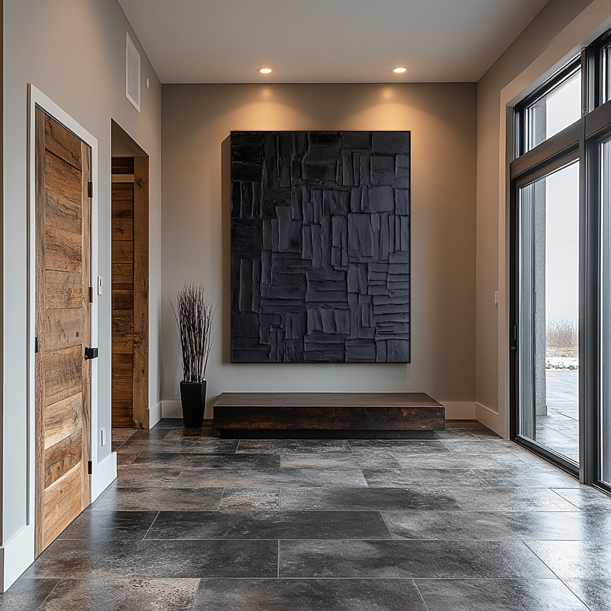 Modern Black Wall Art - Minimalist Painting #BBA 055