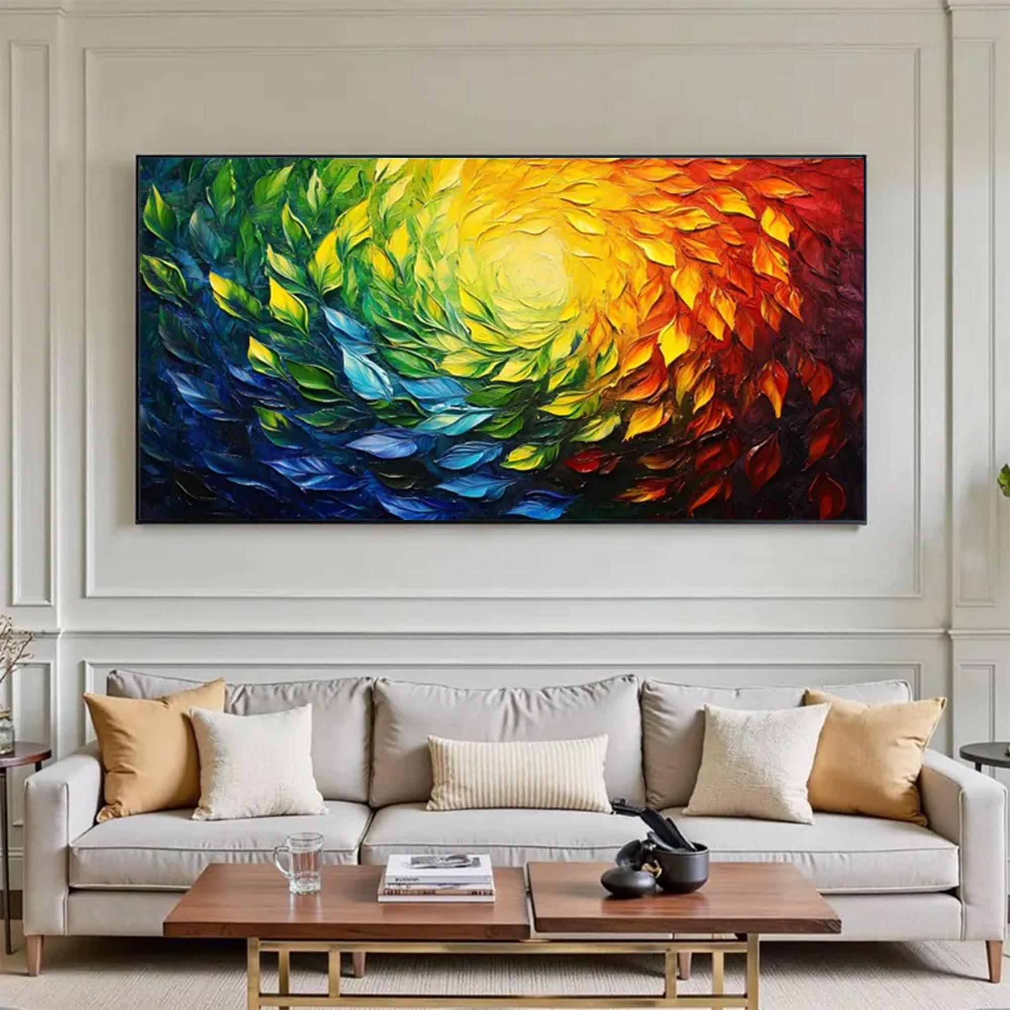 Large Modern Textured Full Spectrum Art | ArtvistaGallery #WGA 041