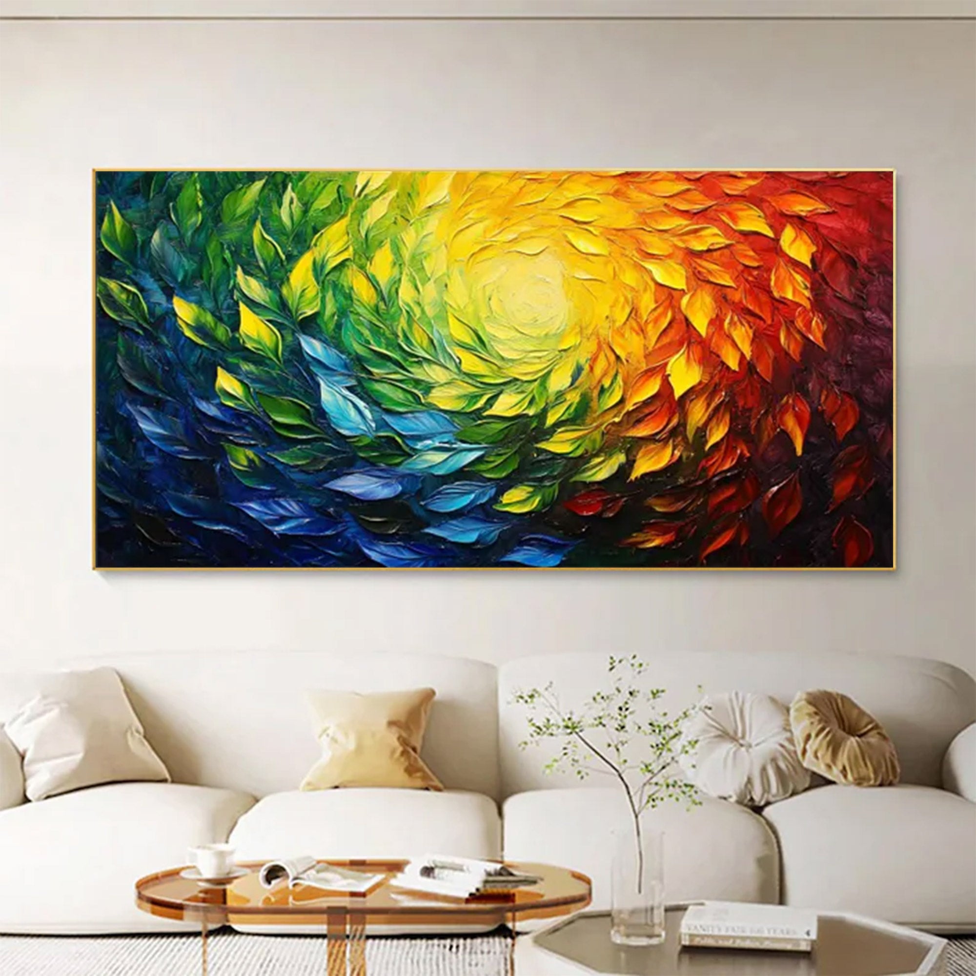 Large Modern Textured Full Spectrum Art | ArtvistaGallery #WGA 041