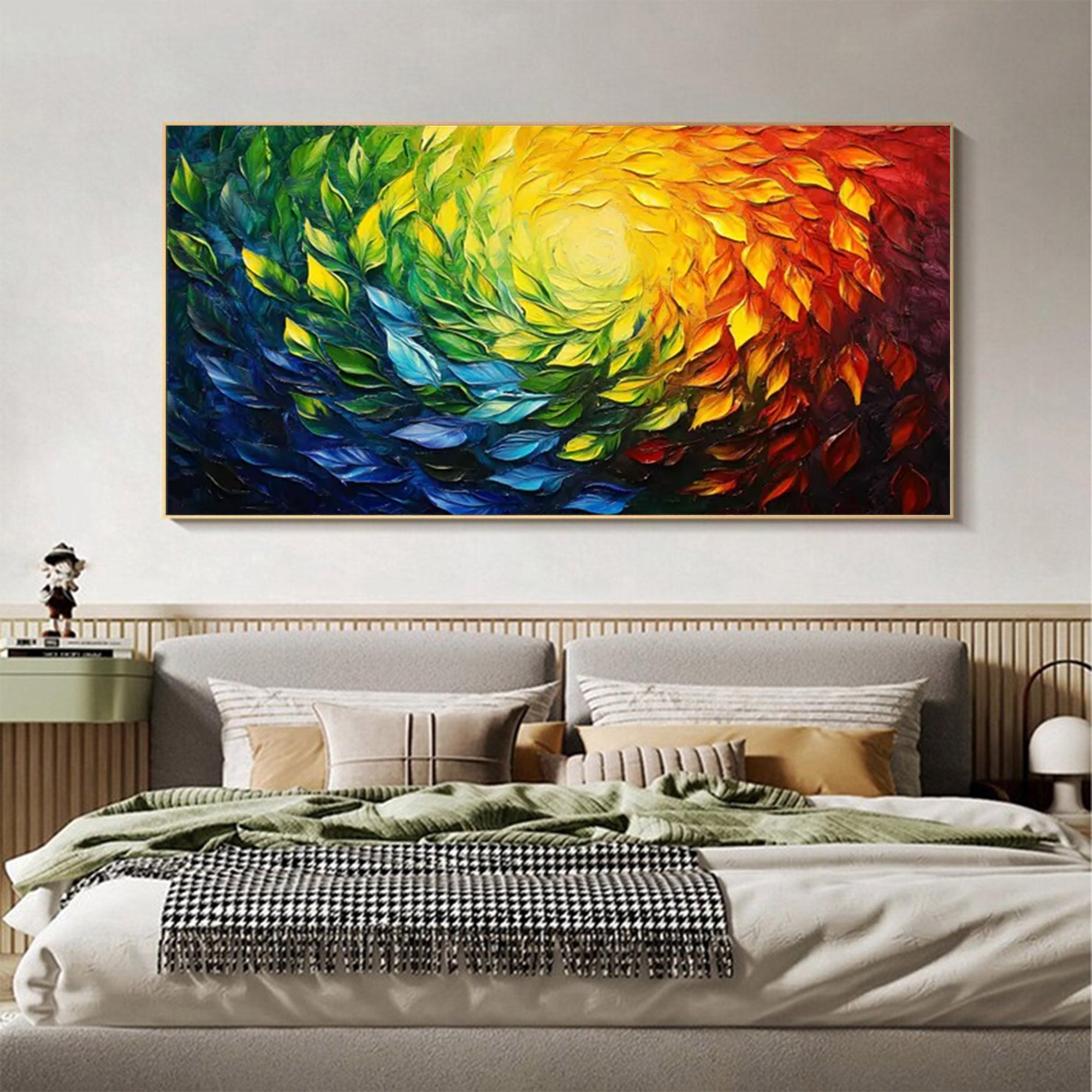 Large Modern Textured Full Spectrum Art | ArtvistaGallery #WGA 041