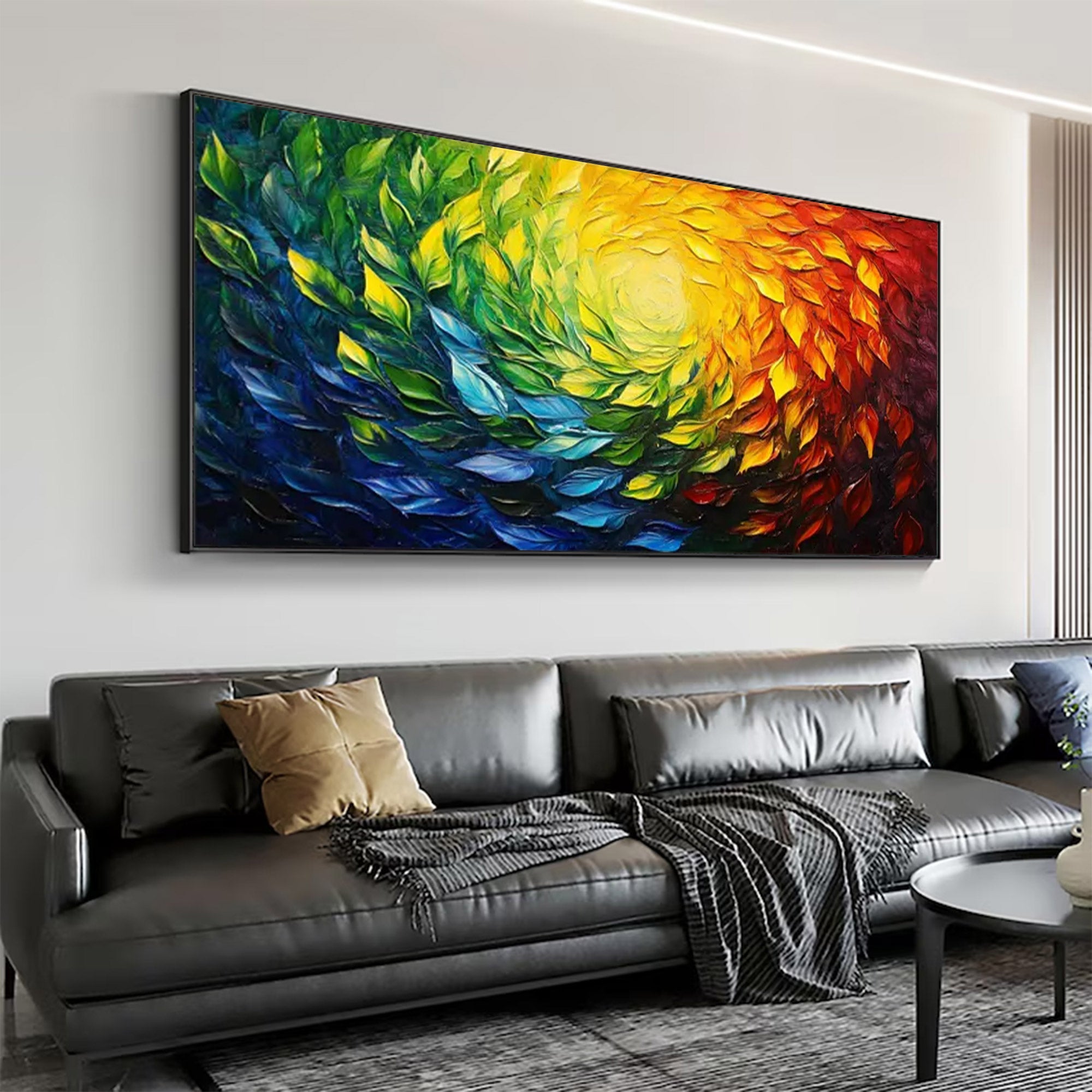 Large Modern Textured Full Spectrum Art | ArtvistaGallery #WGA 041