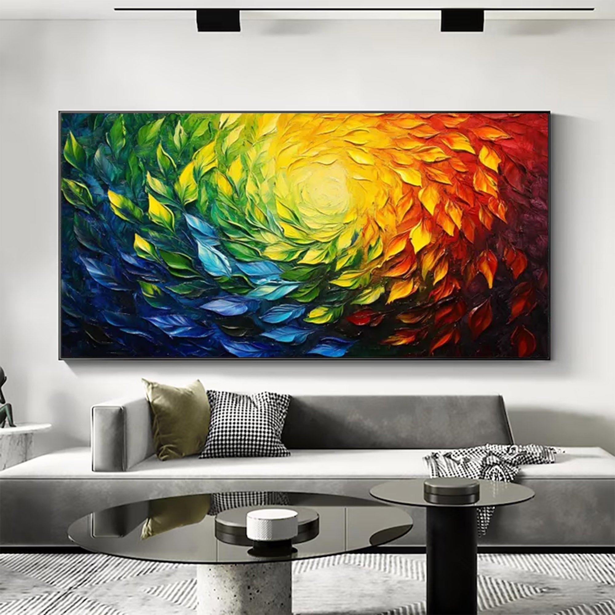 Large Modern Textured Full Spectrum Art | ArtvistaGallery #WGA 041