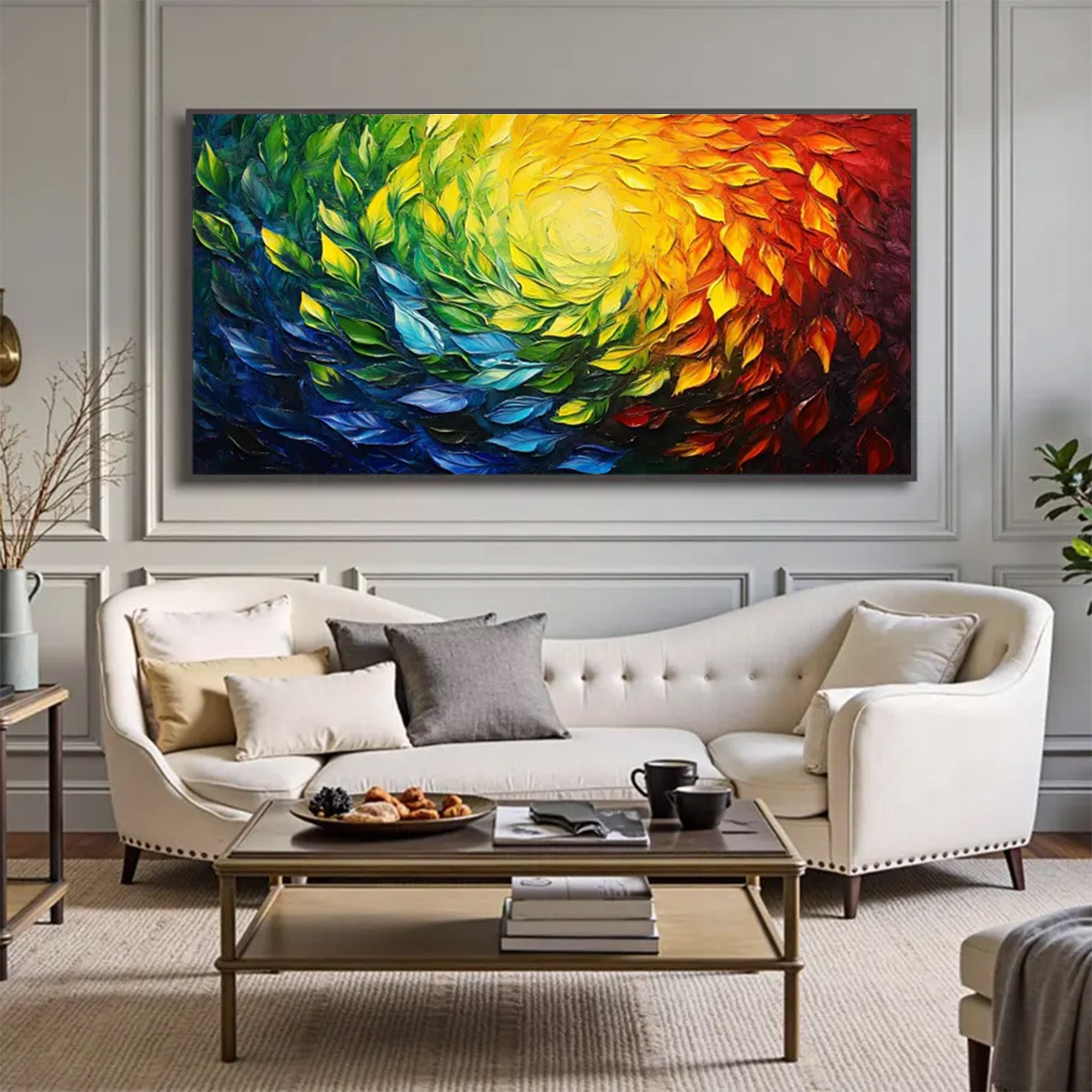 Large Modern Textured Full Spectrum Art | ArtvistaGallery #WGA 041