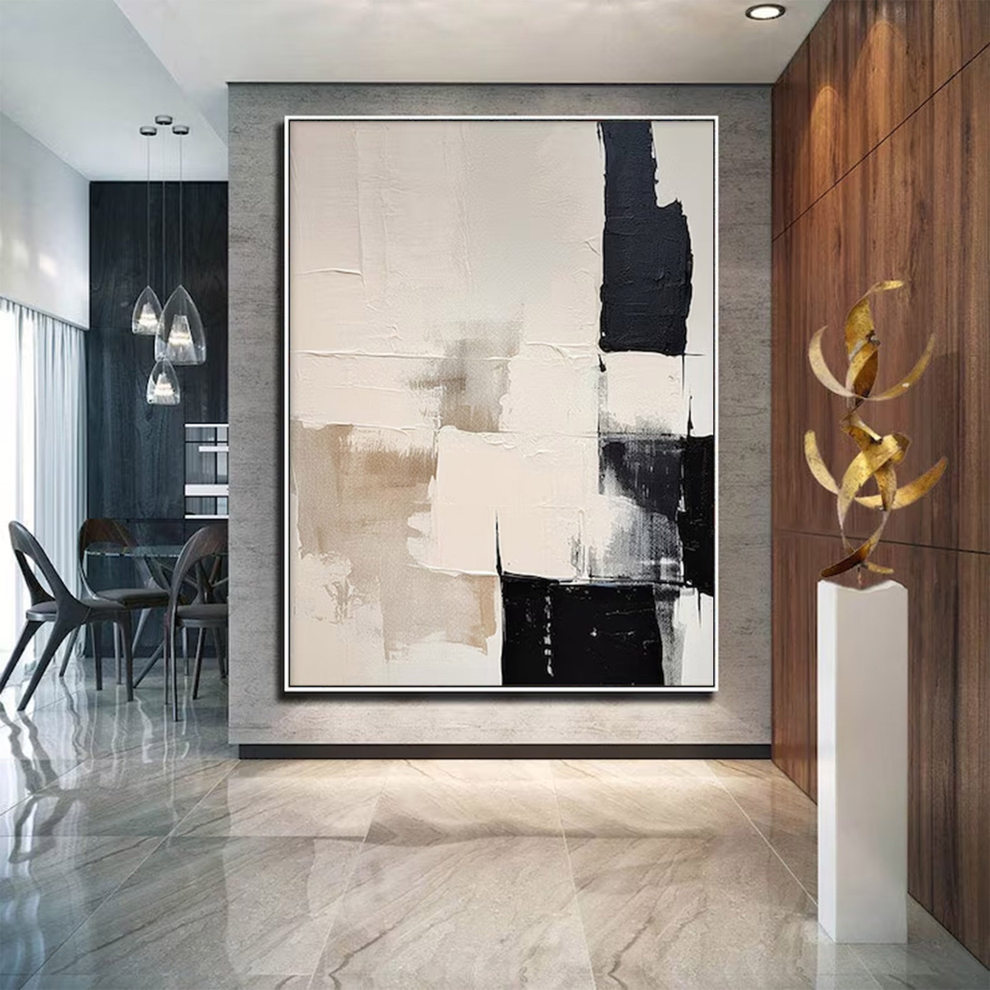 Oversized Abstract White Relief Art | ArtvistaGallery #WG 101