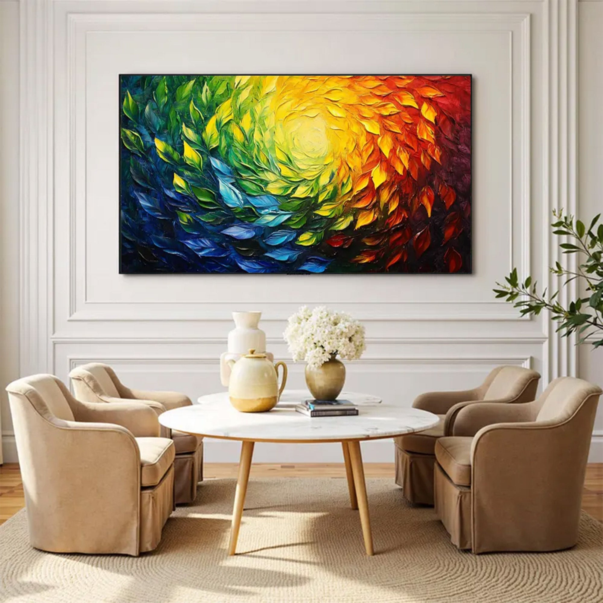 Large Modern Textured Full Spectrum Art | ArtvistaGallery #WGA 041